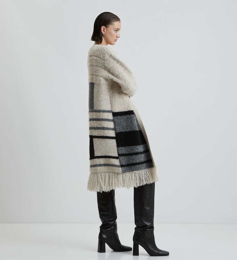 Textured tricot coat