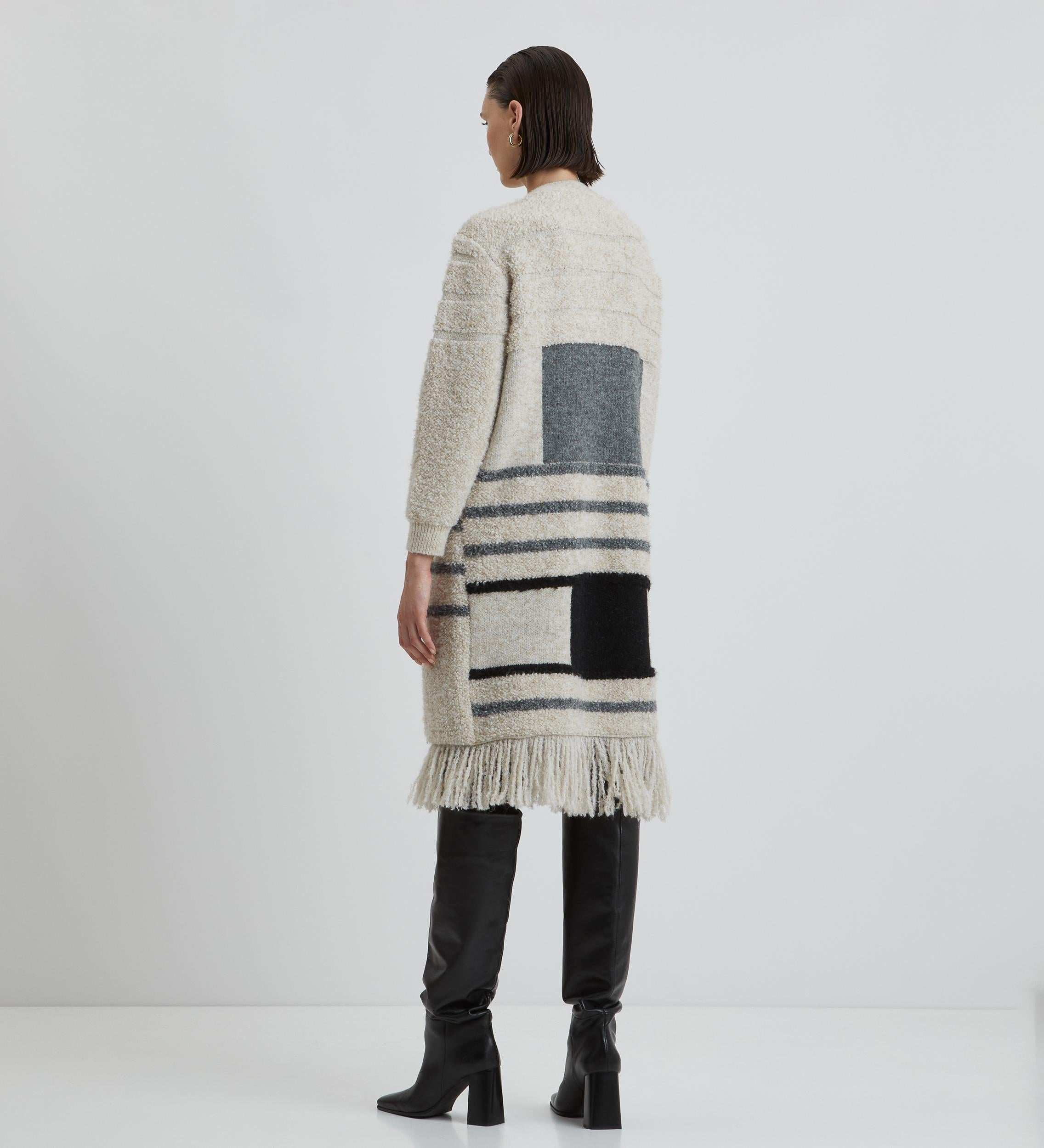 Manteau en tricot texturé