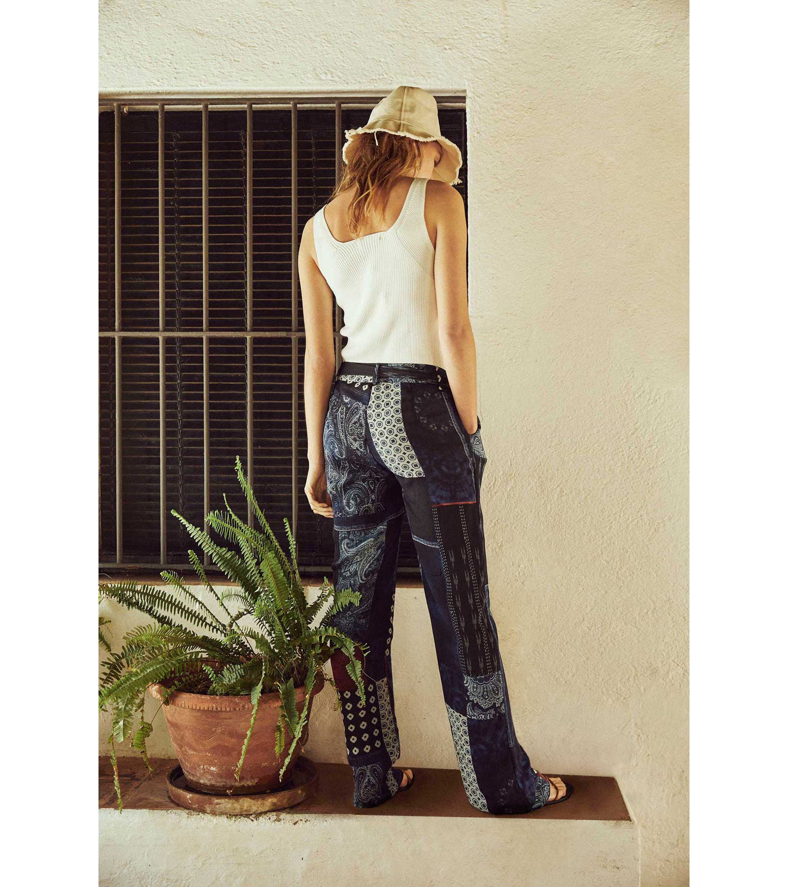 Pantalón fluido patcwhork
