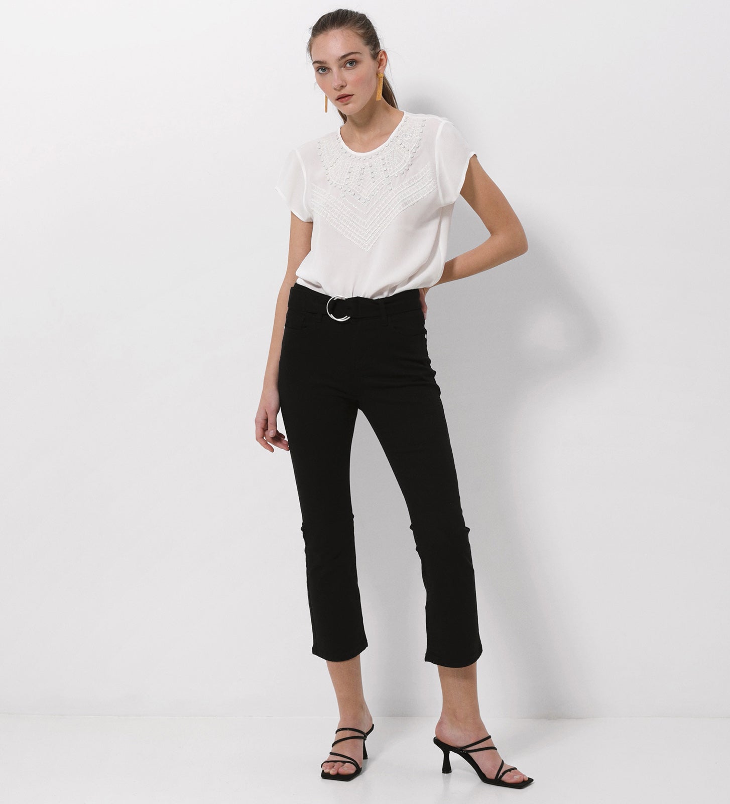 Pantalon court évasé