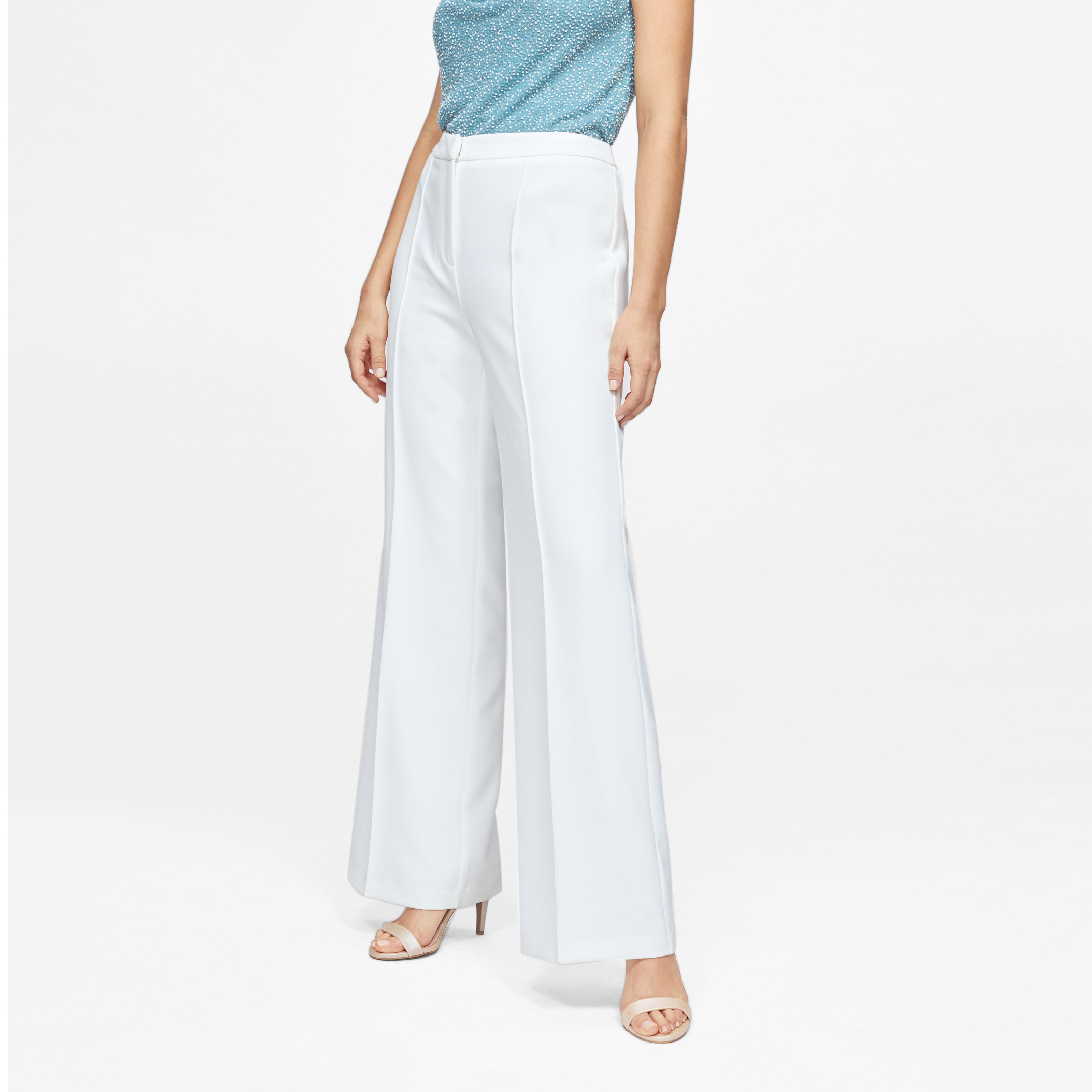 Pantalón recto de crepé