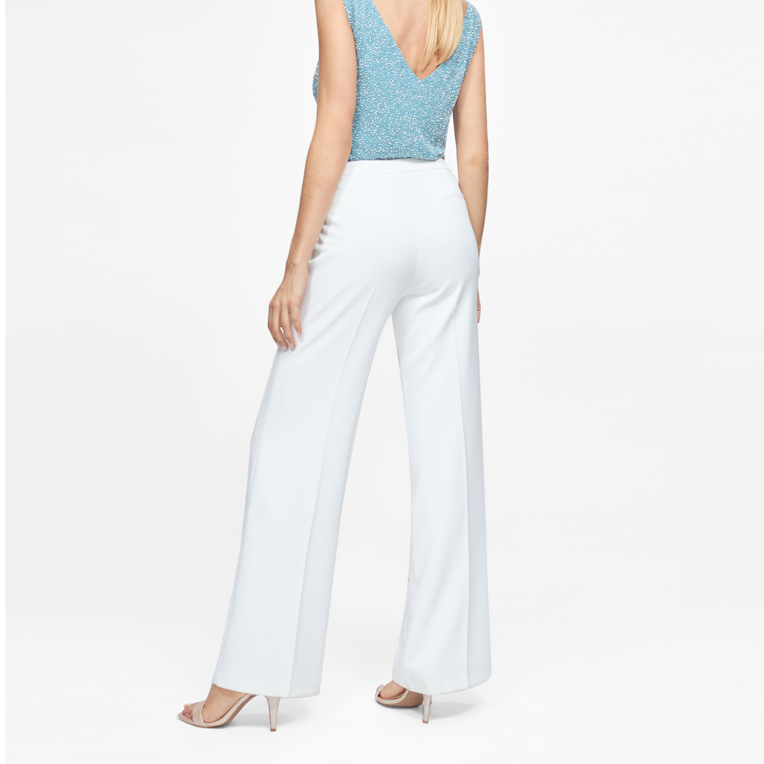 Pantalón recto de crepé