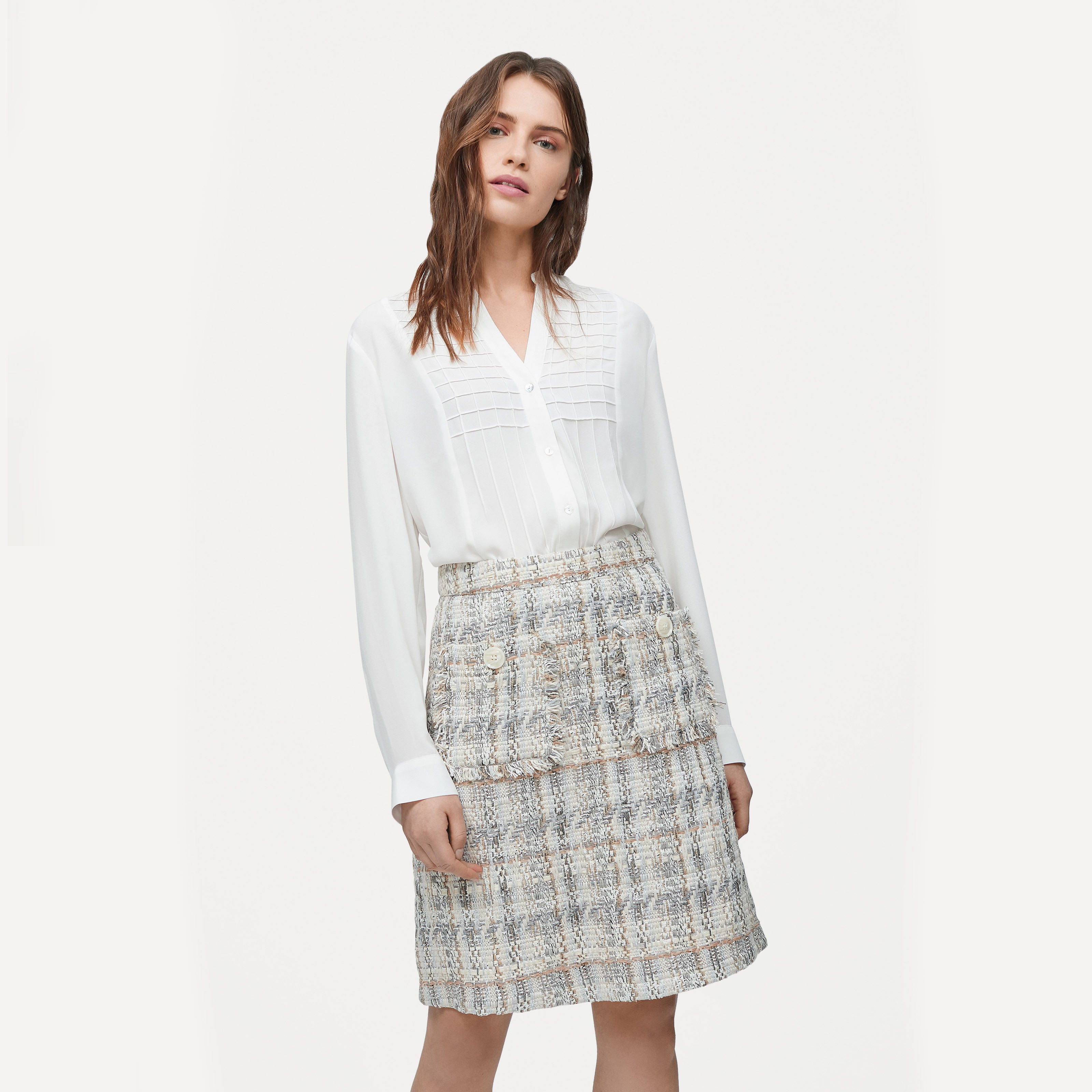 Falda tweed campana