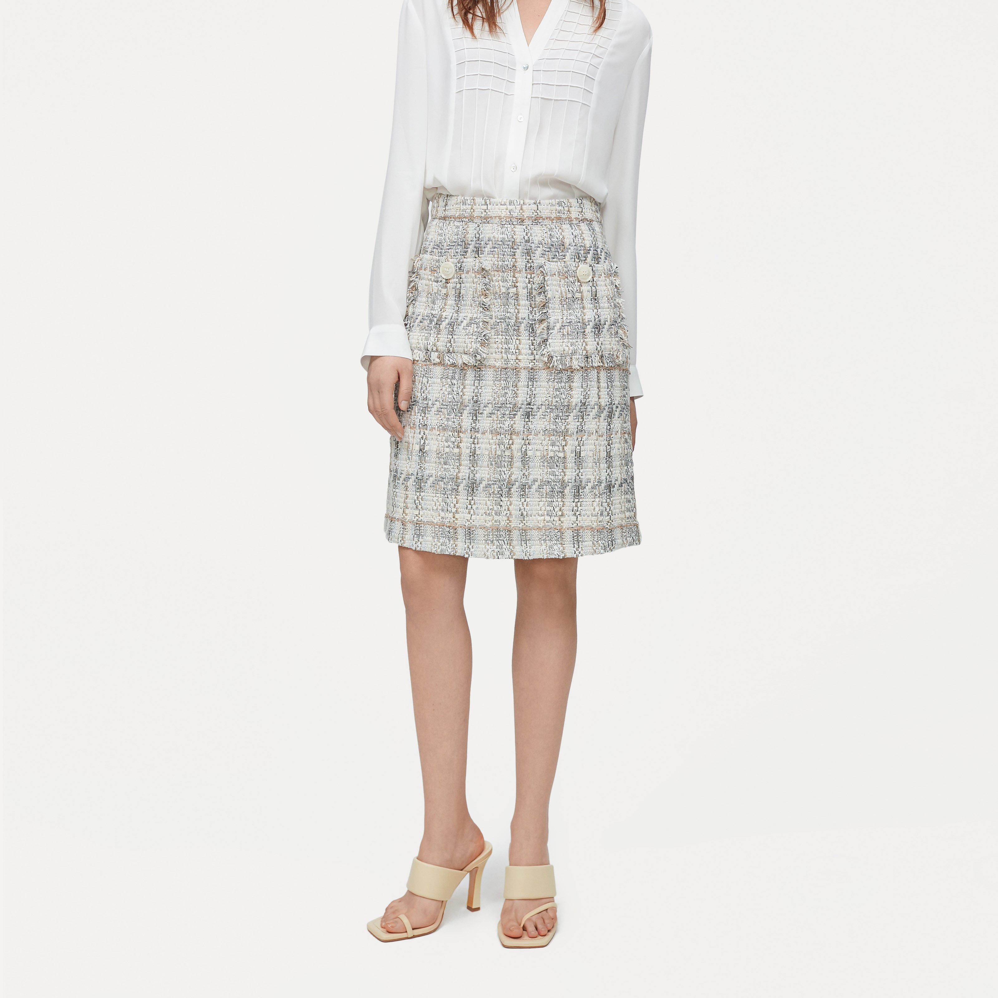 Falda tweed campana