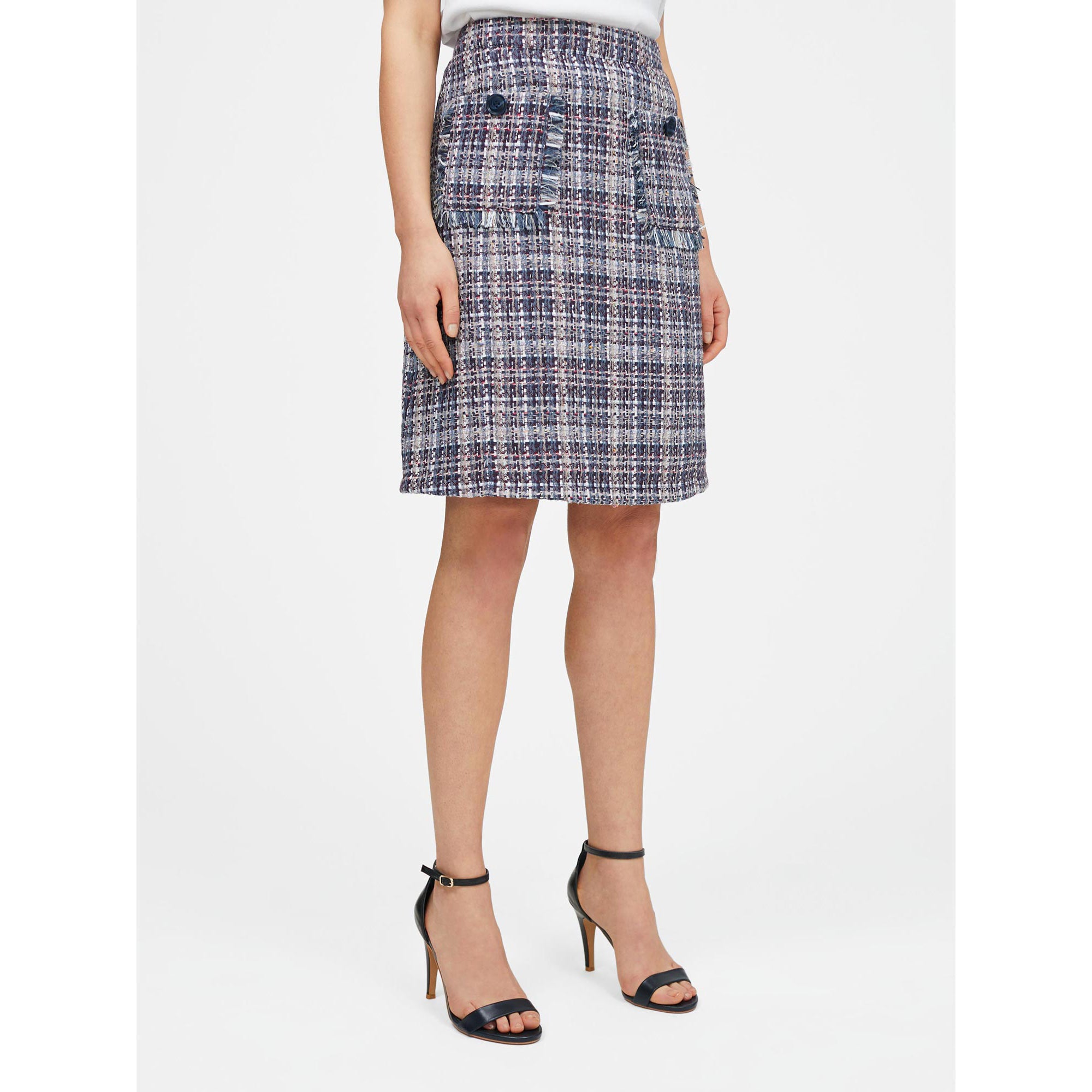 Falda de tweed campana