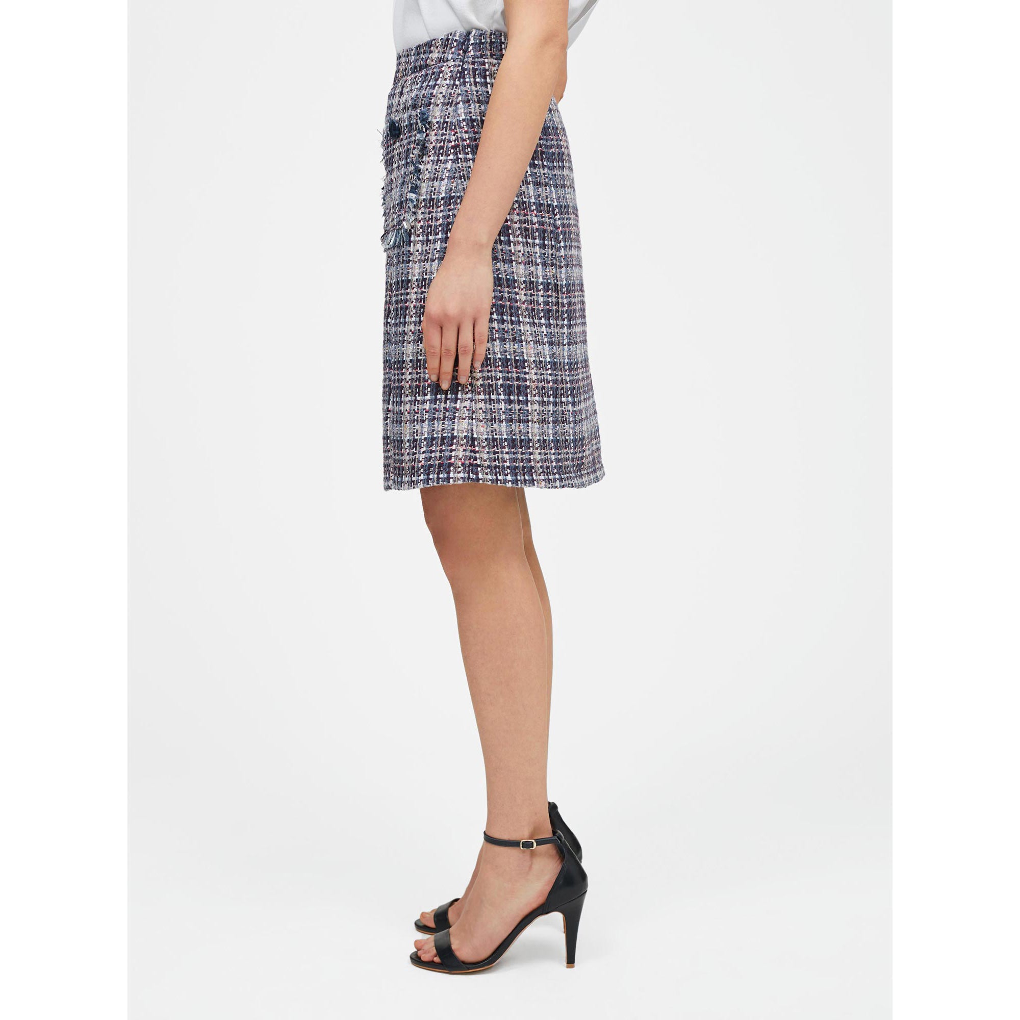 Falda de tweed campana