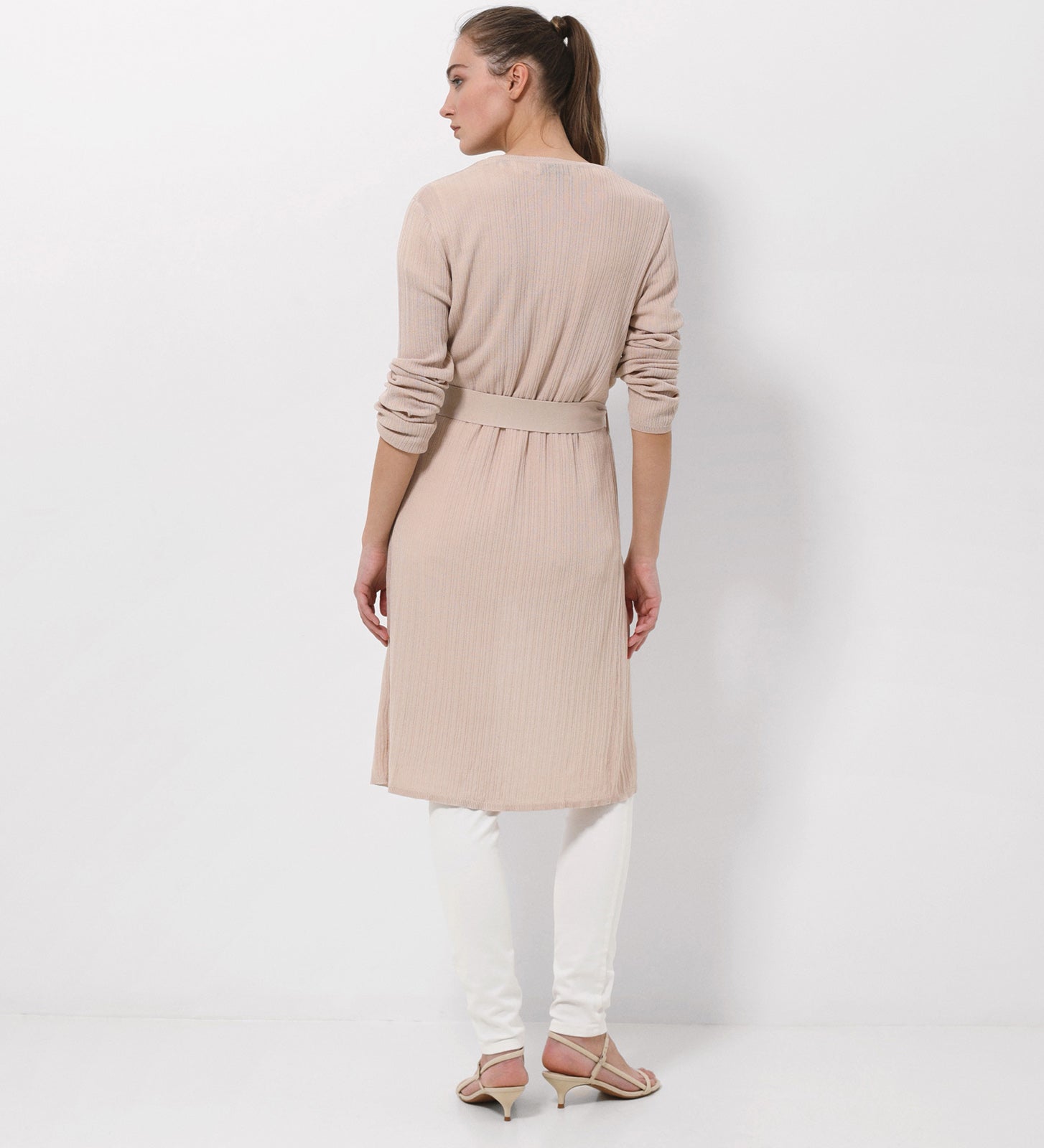 Belted knit cardigan