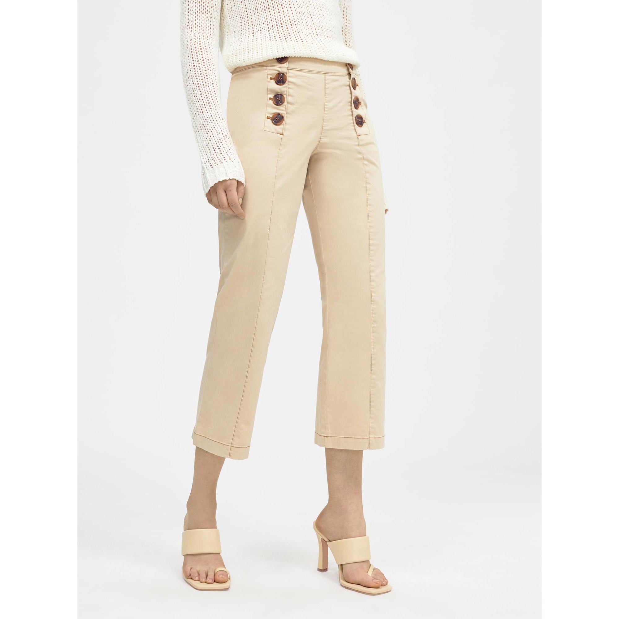 Pantalón cropped botones