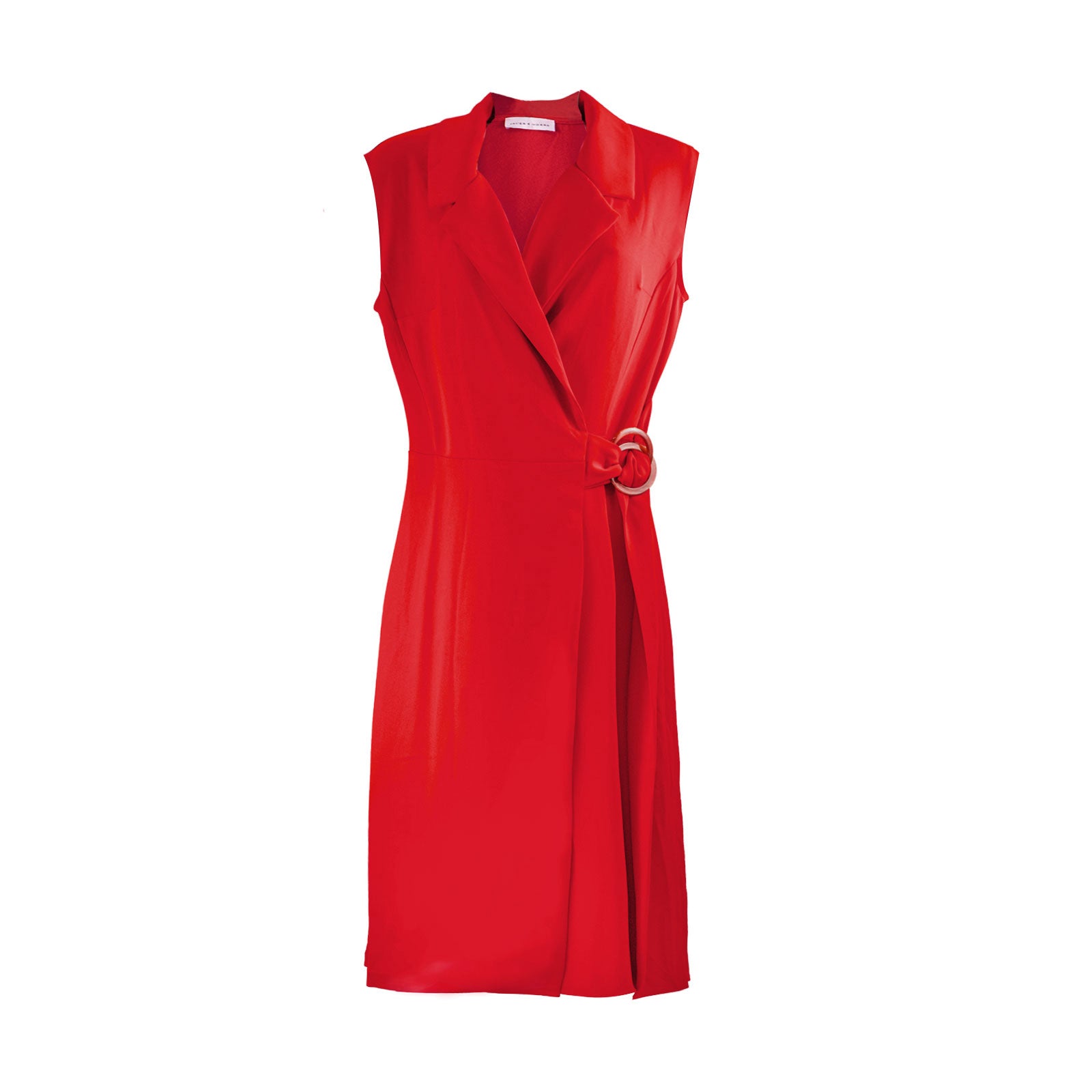 Midi dress with crossover neckline