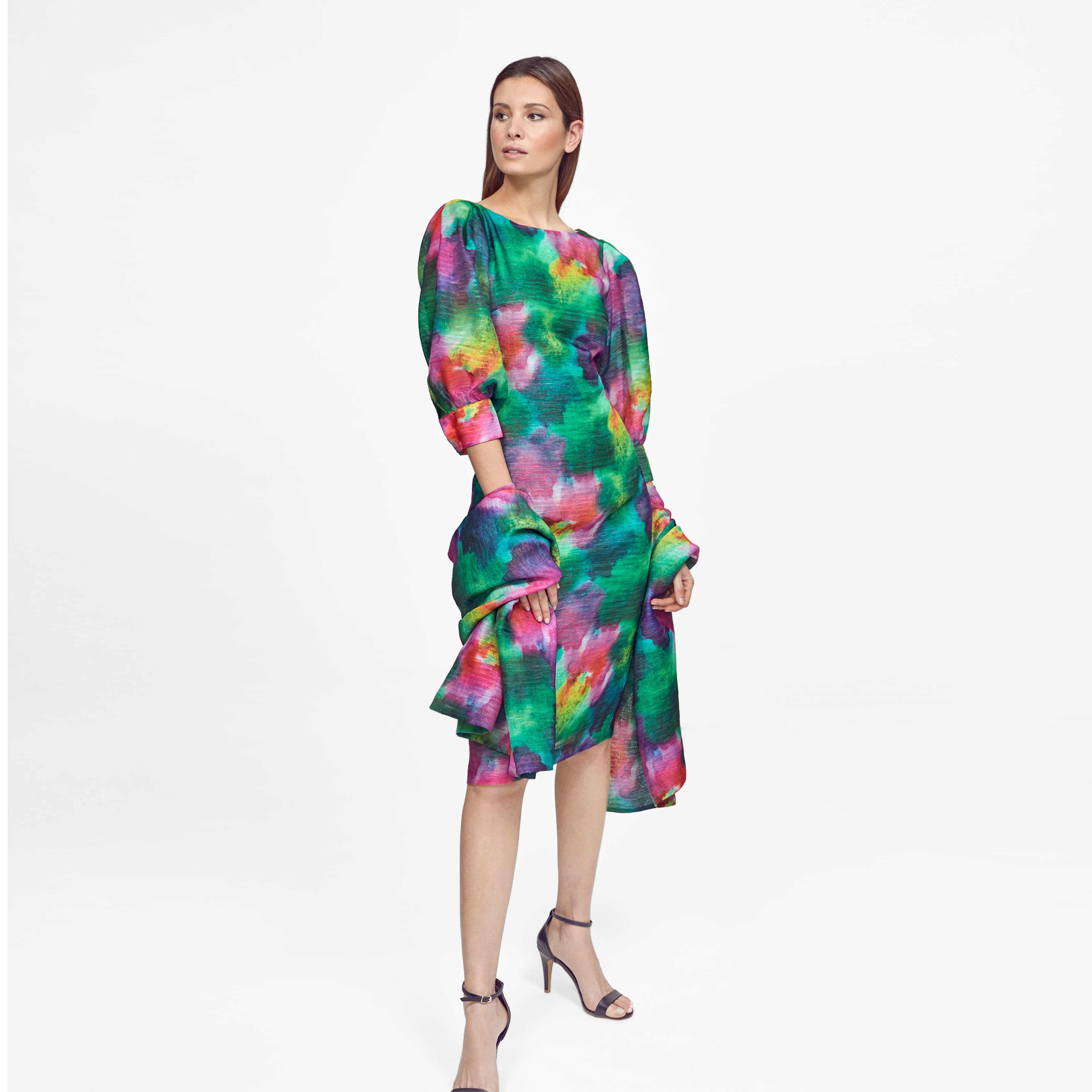 Printed organza dress