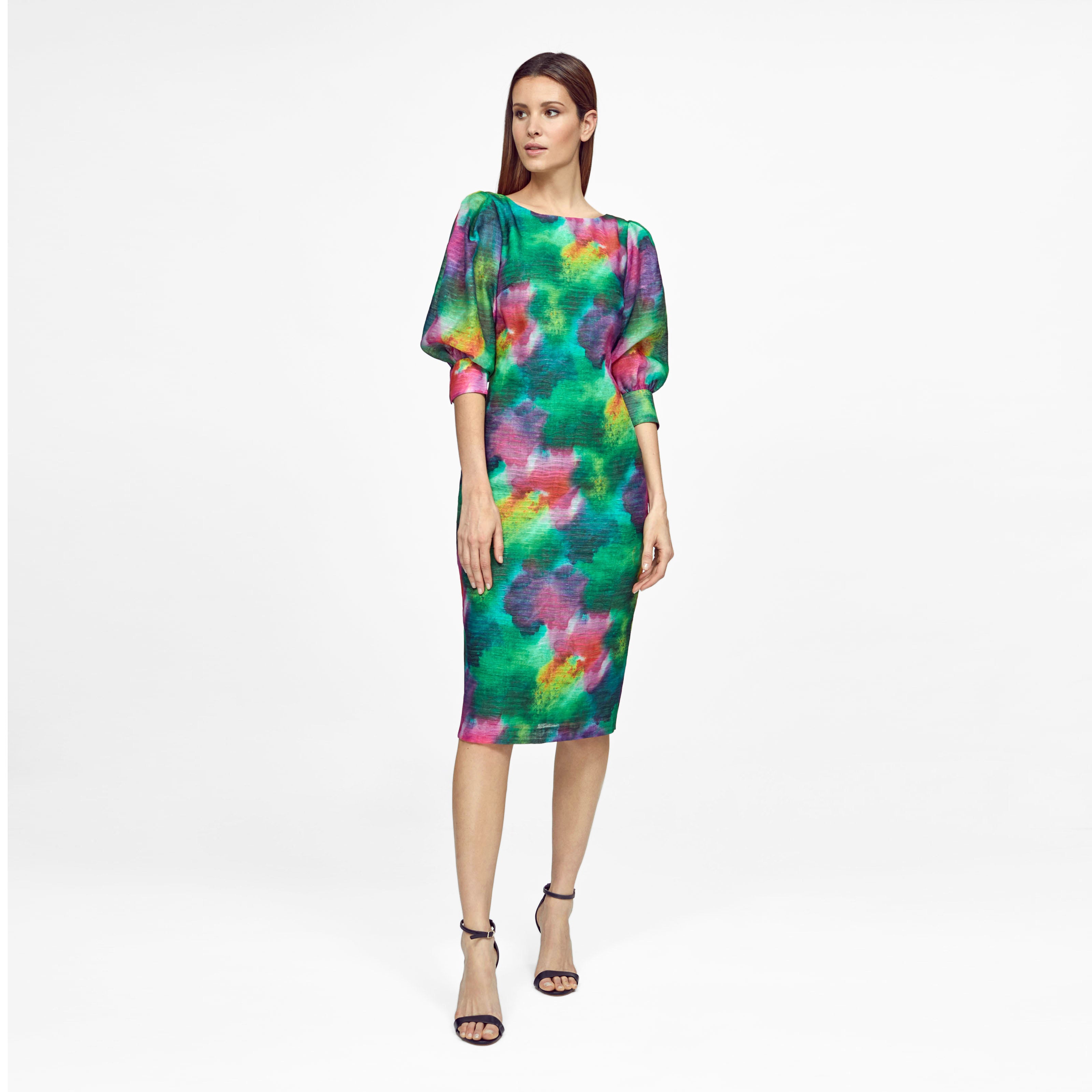 Printed organza dress
