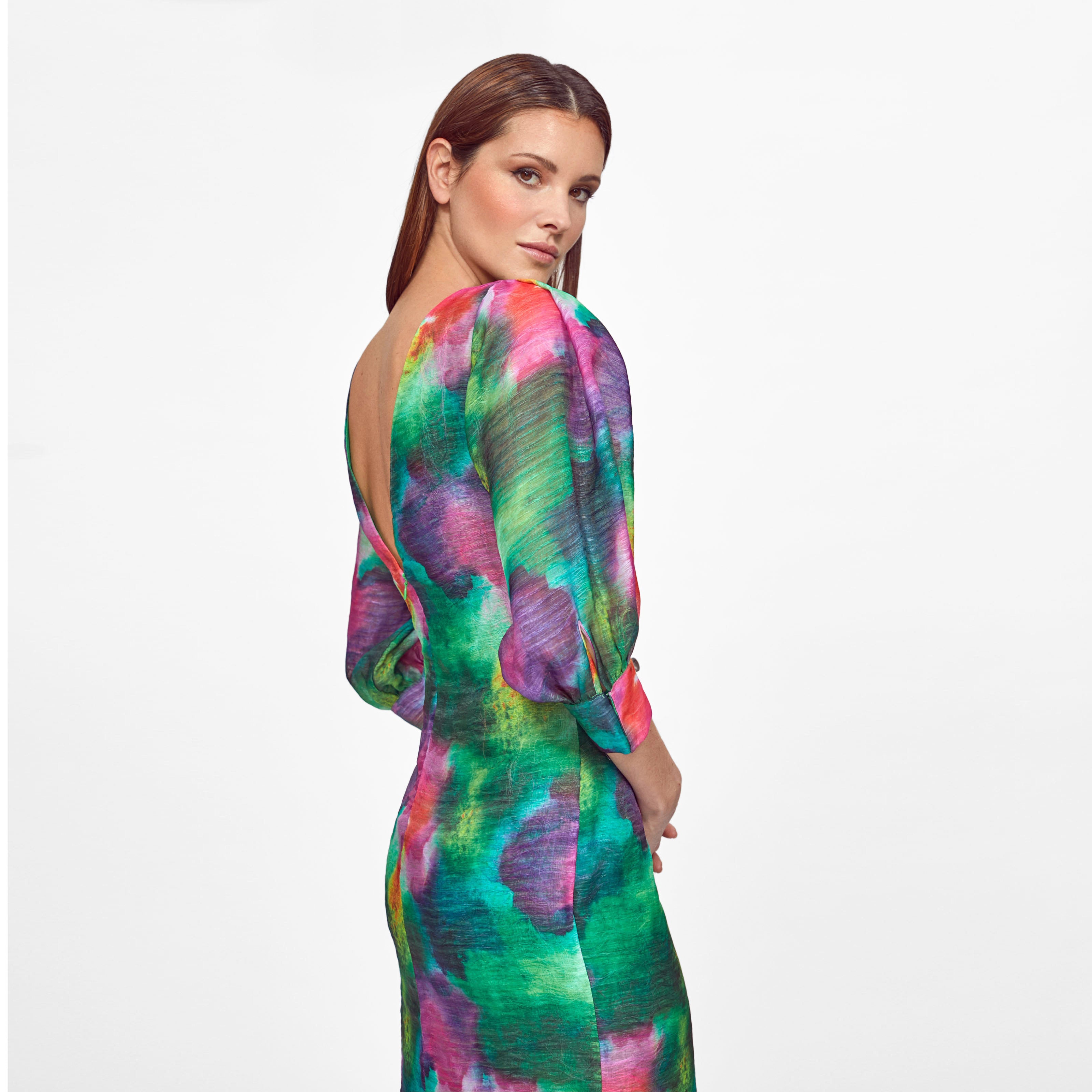 Printed organza dress