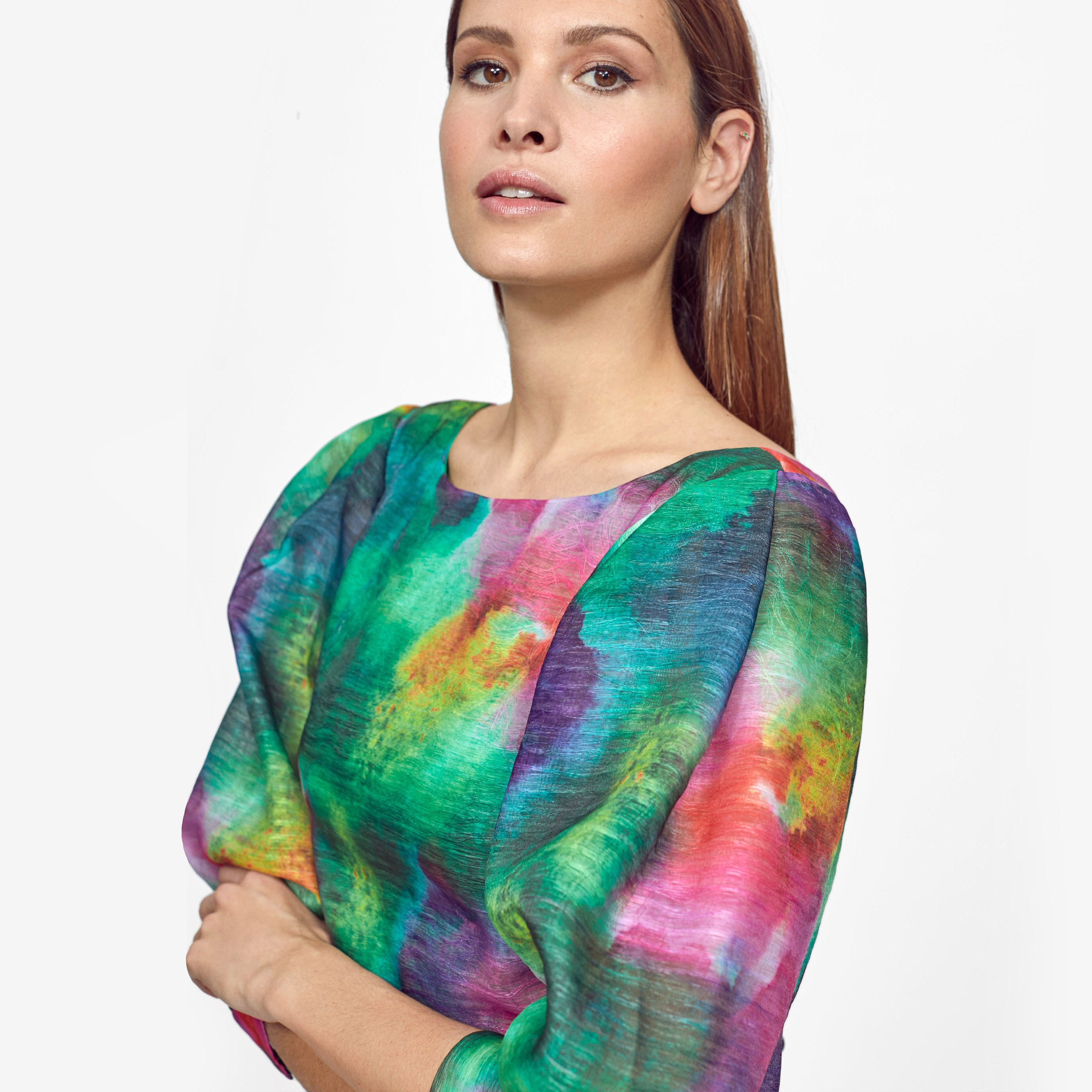 Printed organza dress