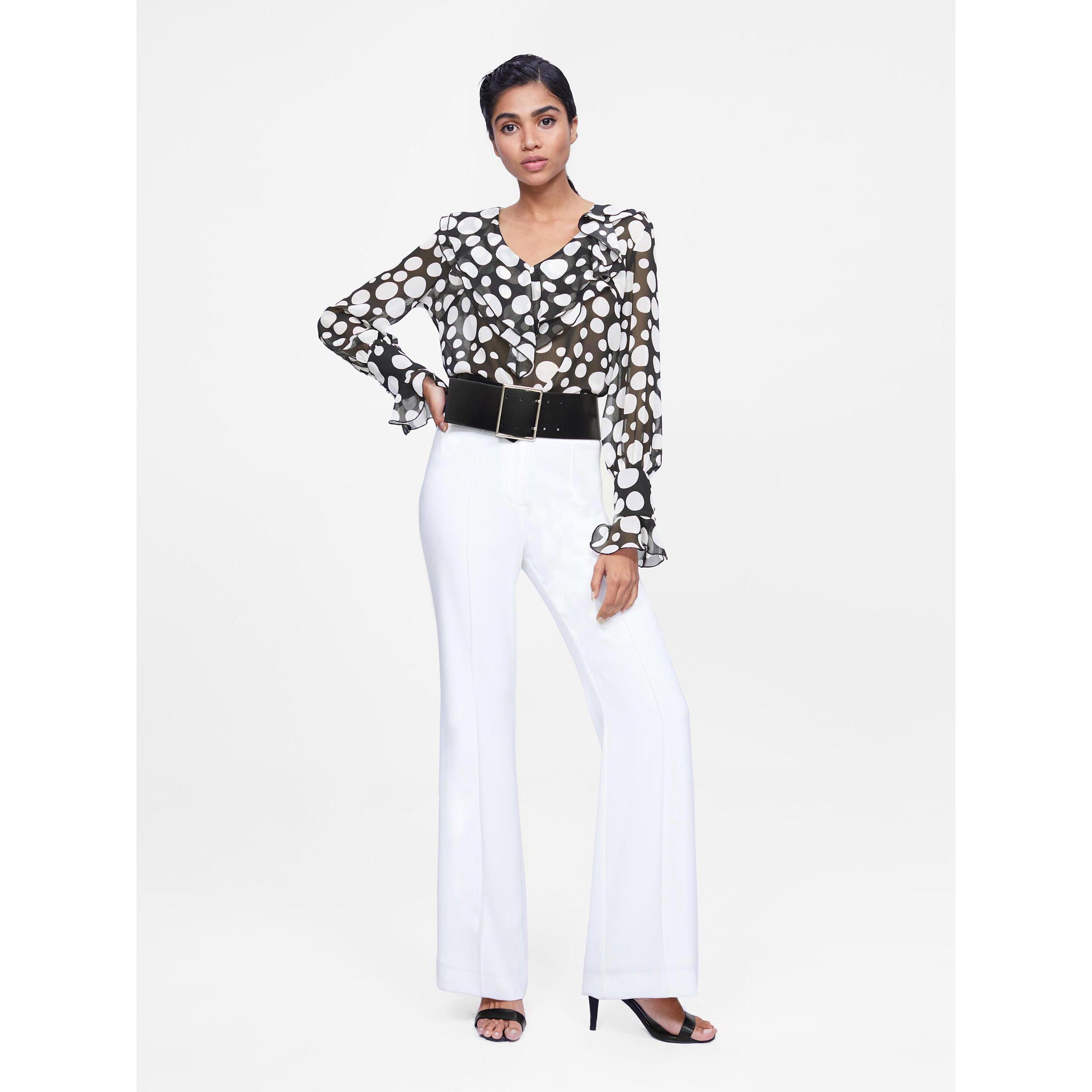 Chiffon blouse with polka dots