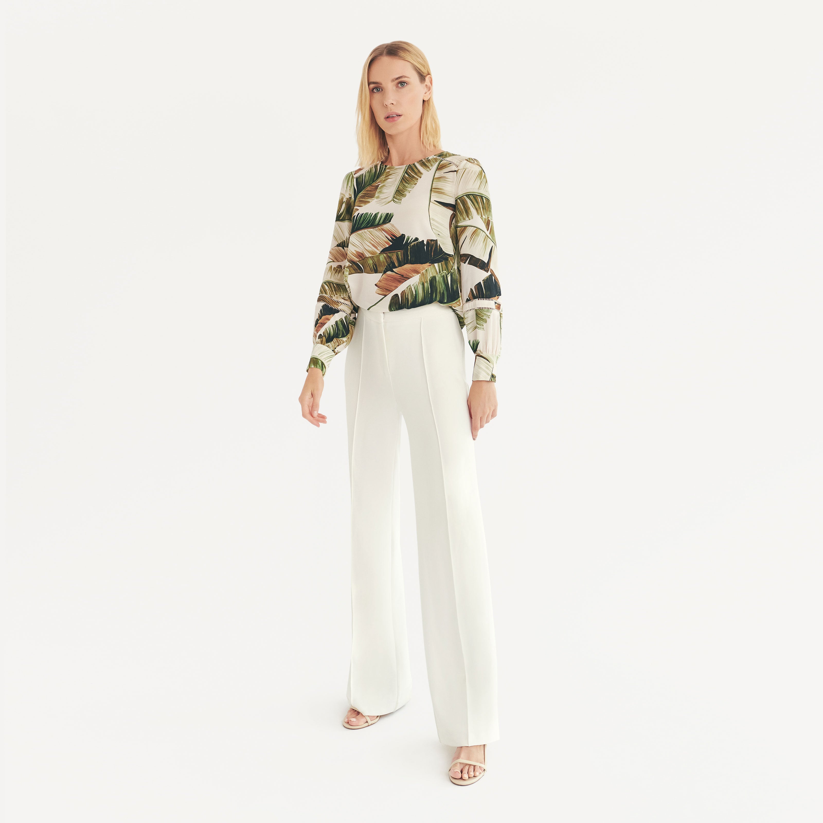 Printed crepe blouse