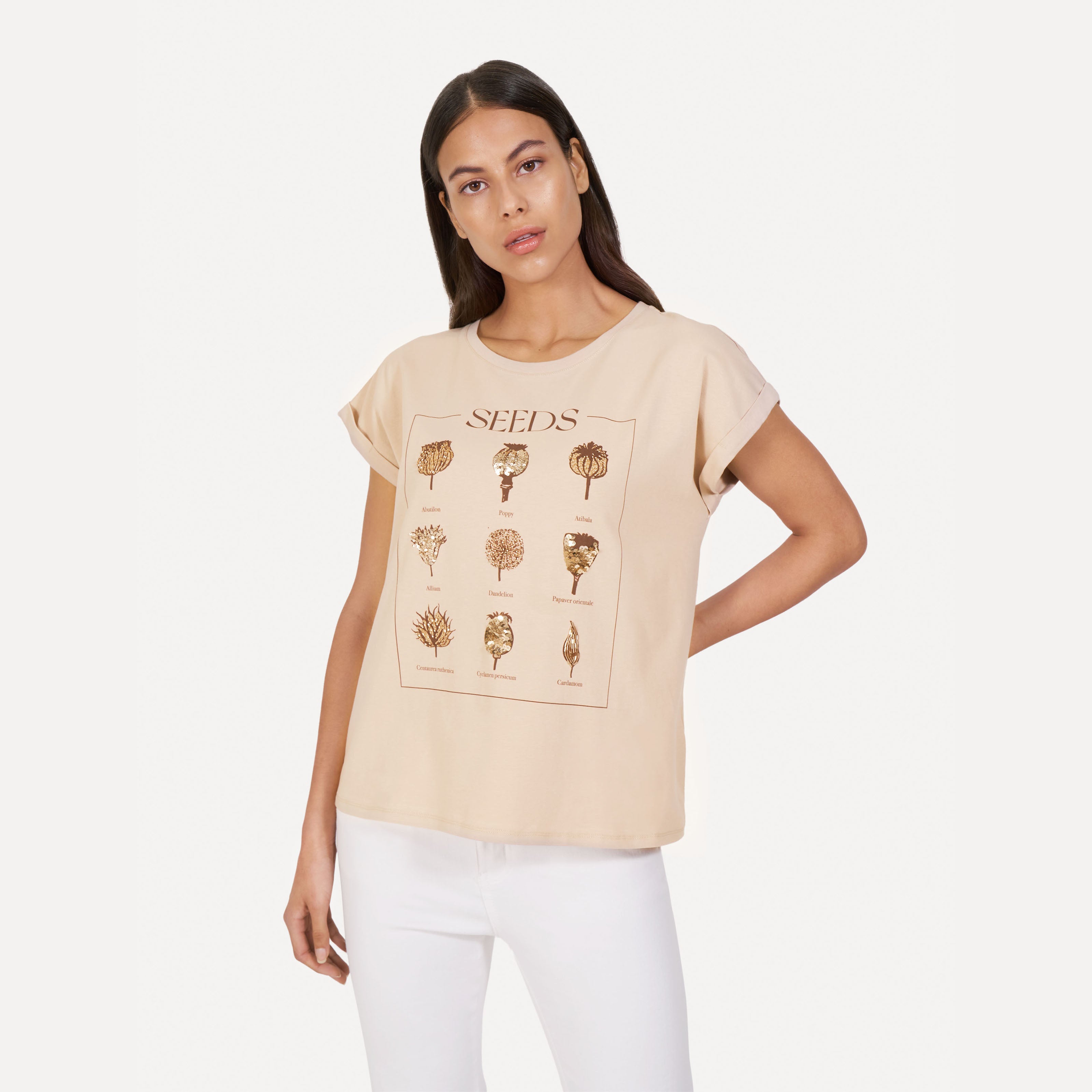 Camiseta gráfico semillas