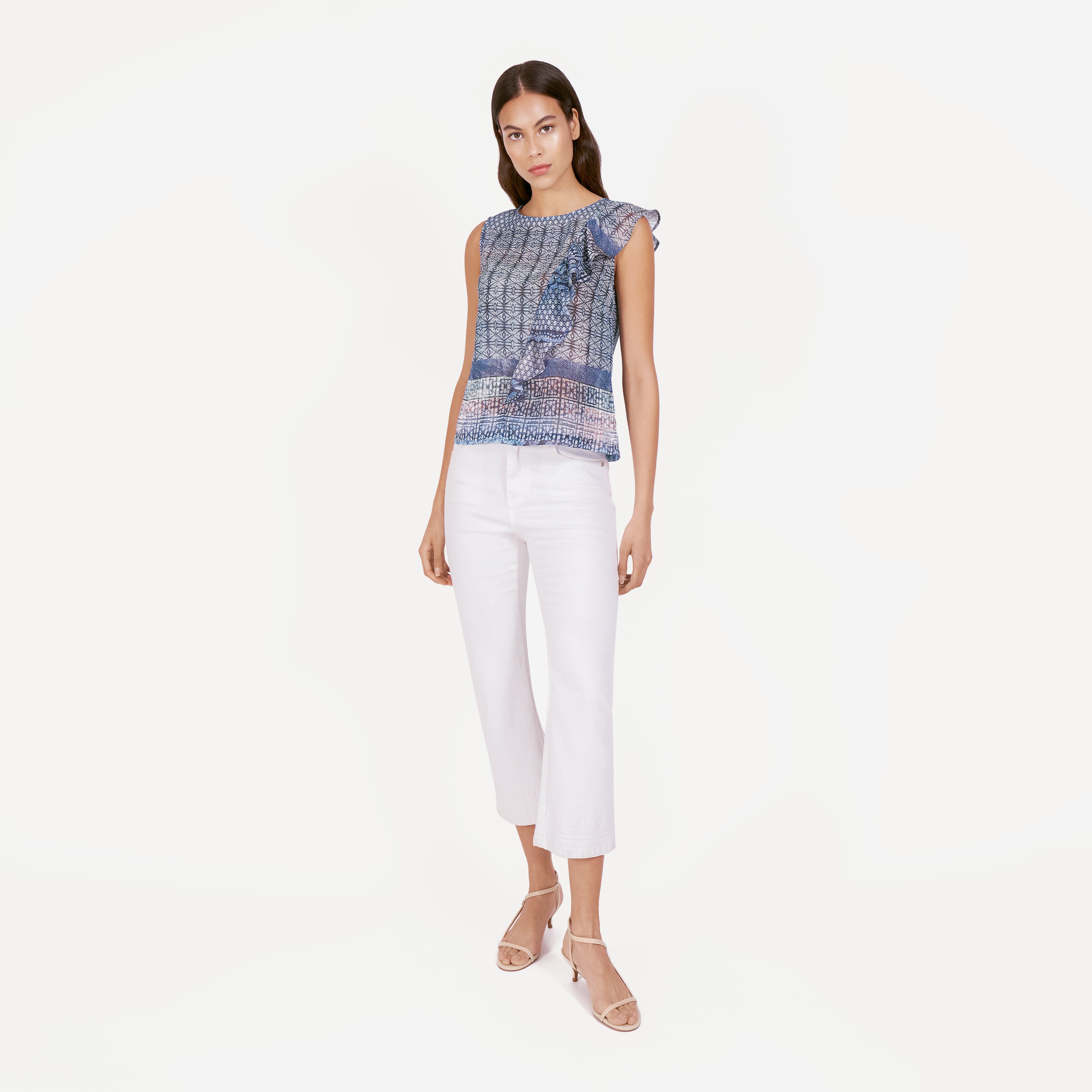 Top estampado volante