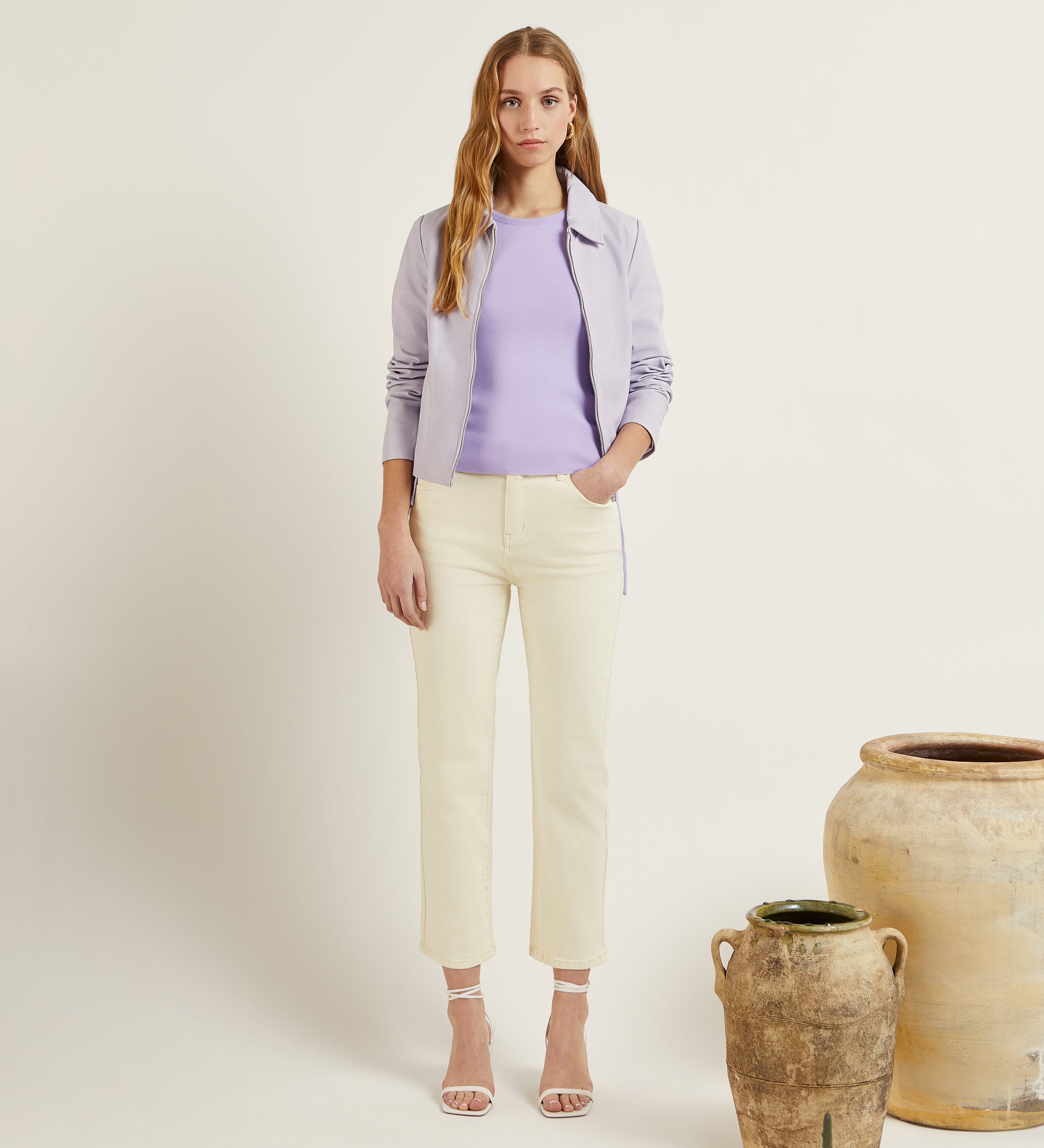 Veste en cuir ajustée