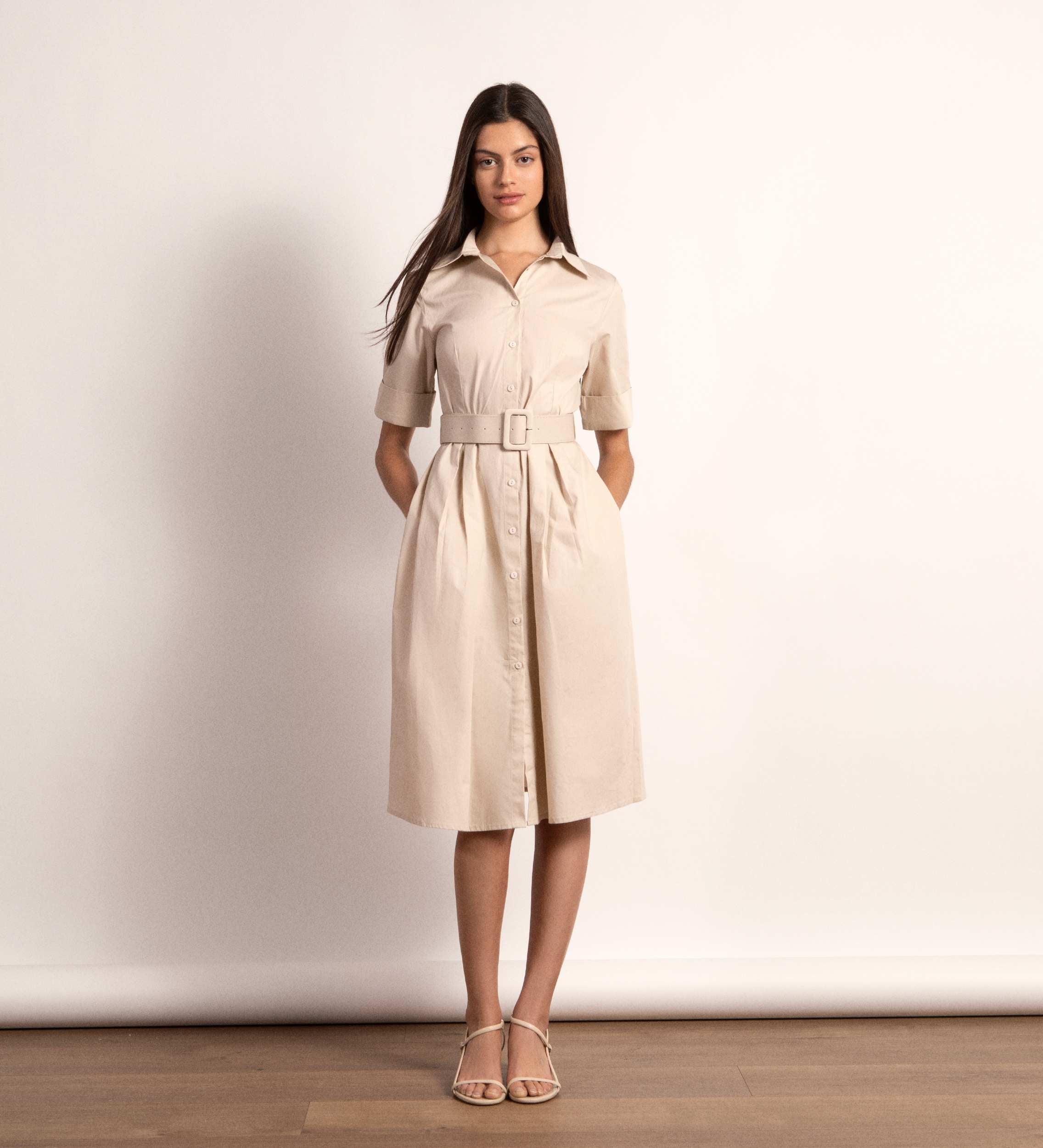Vestido camisero algodón