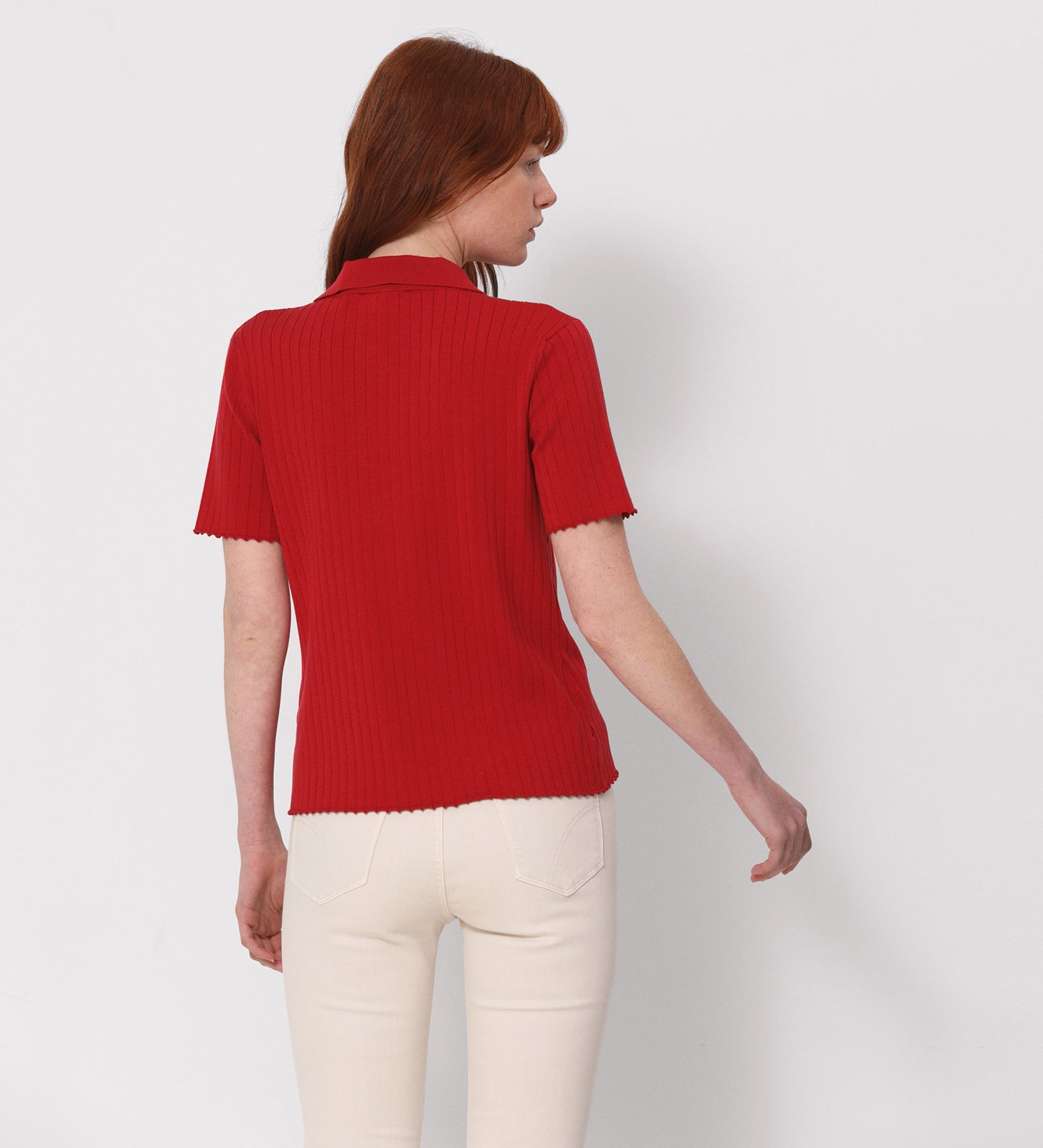 Polo knit top