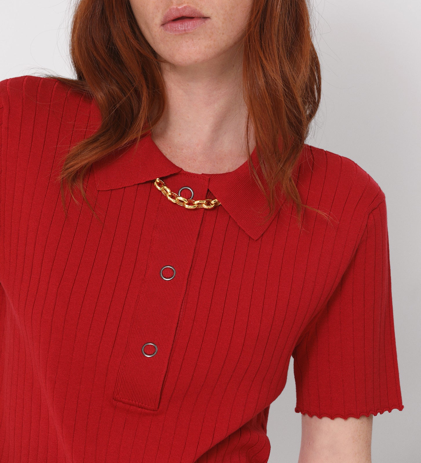 Polo knit top