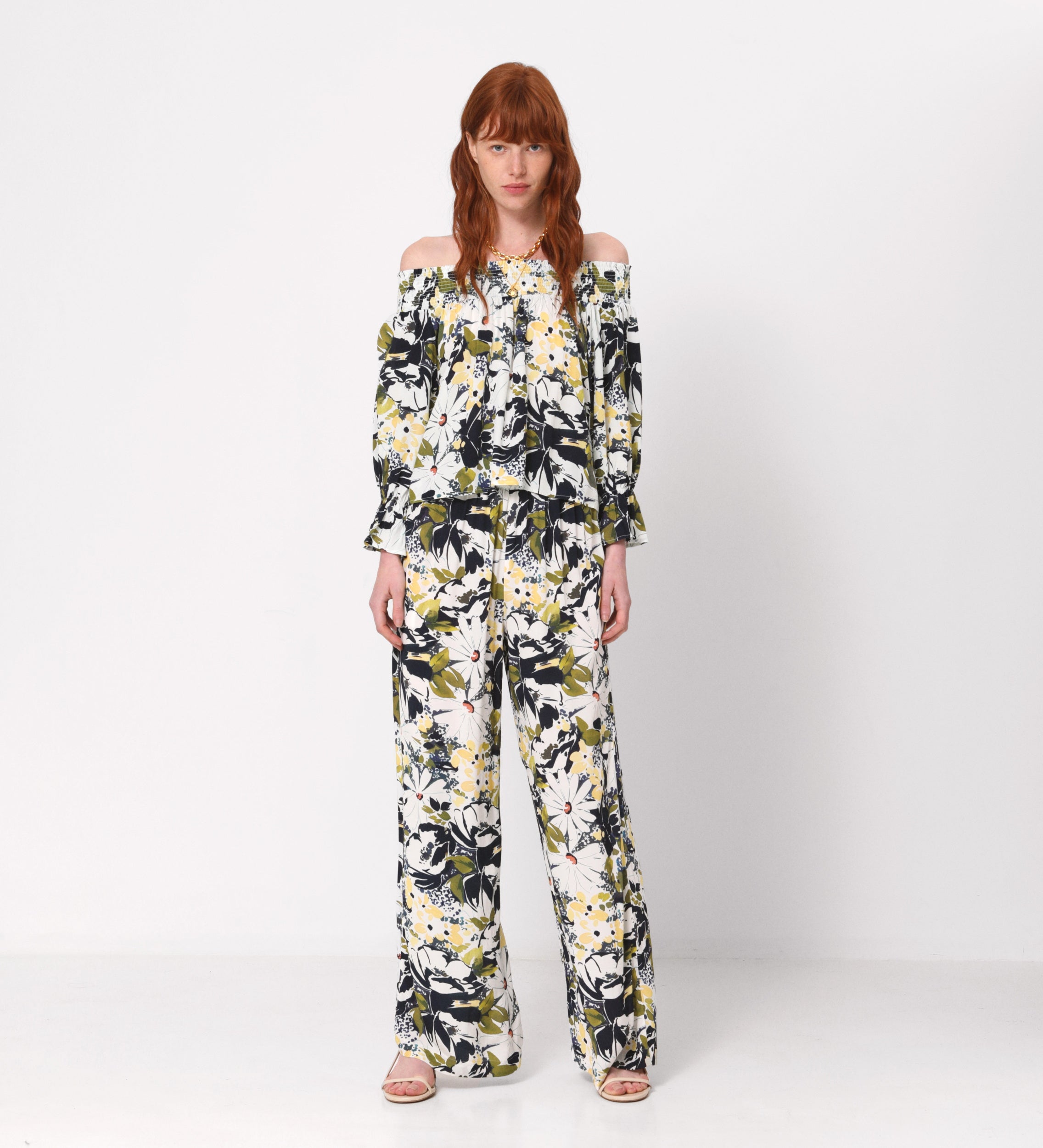 Pantalón ancho estampado