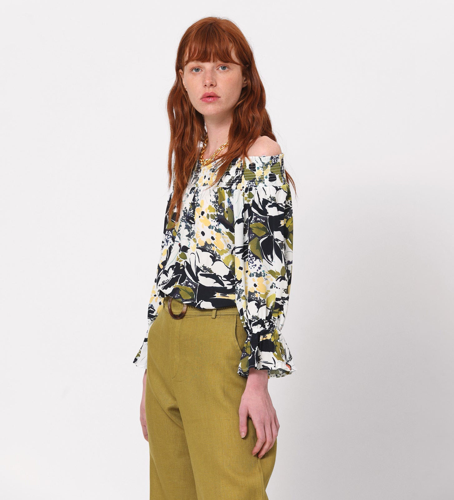 Flowing printed blouse