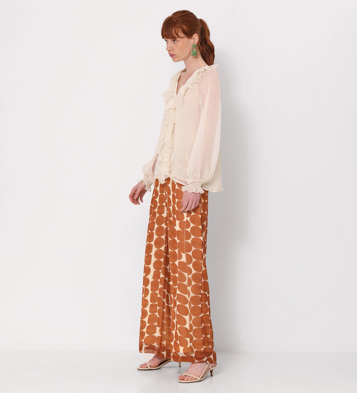Pantalon large imprimé