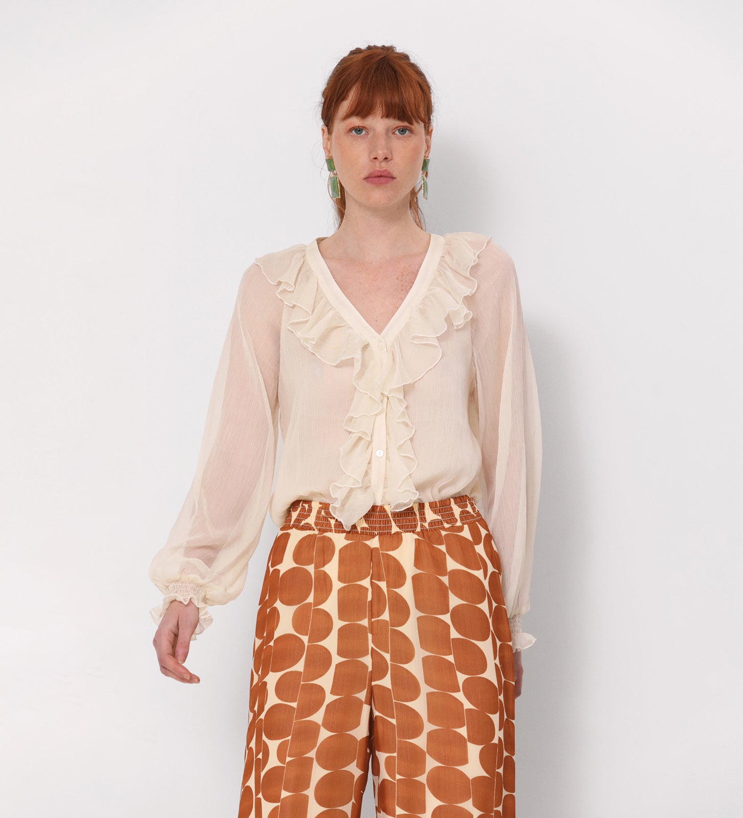 Pantalon large imprimé