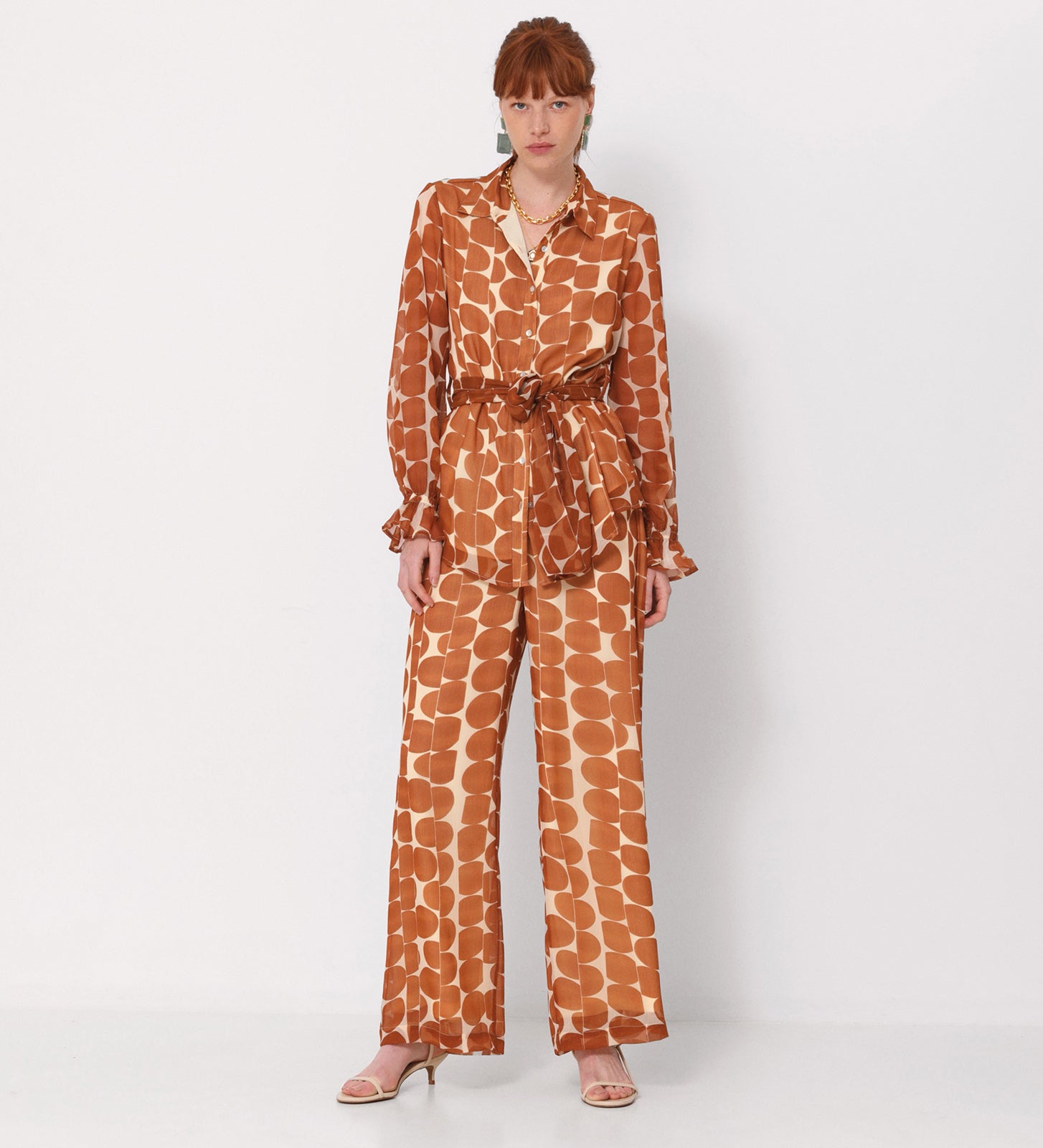 Pantalon large imprimé