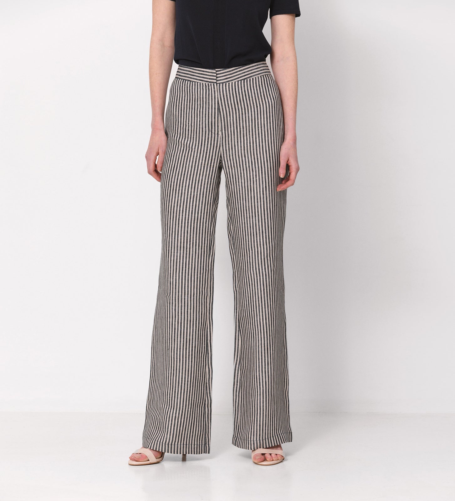Pantalón lino rayas