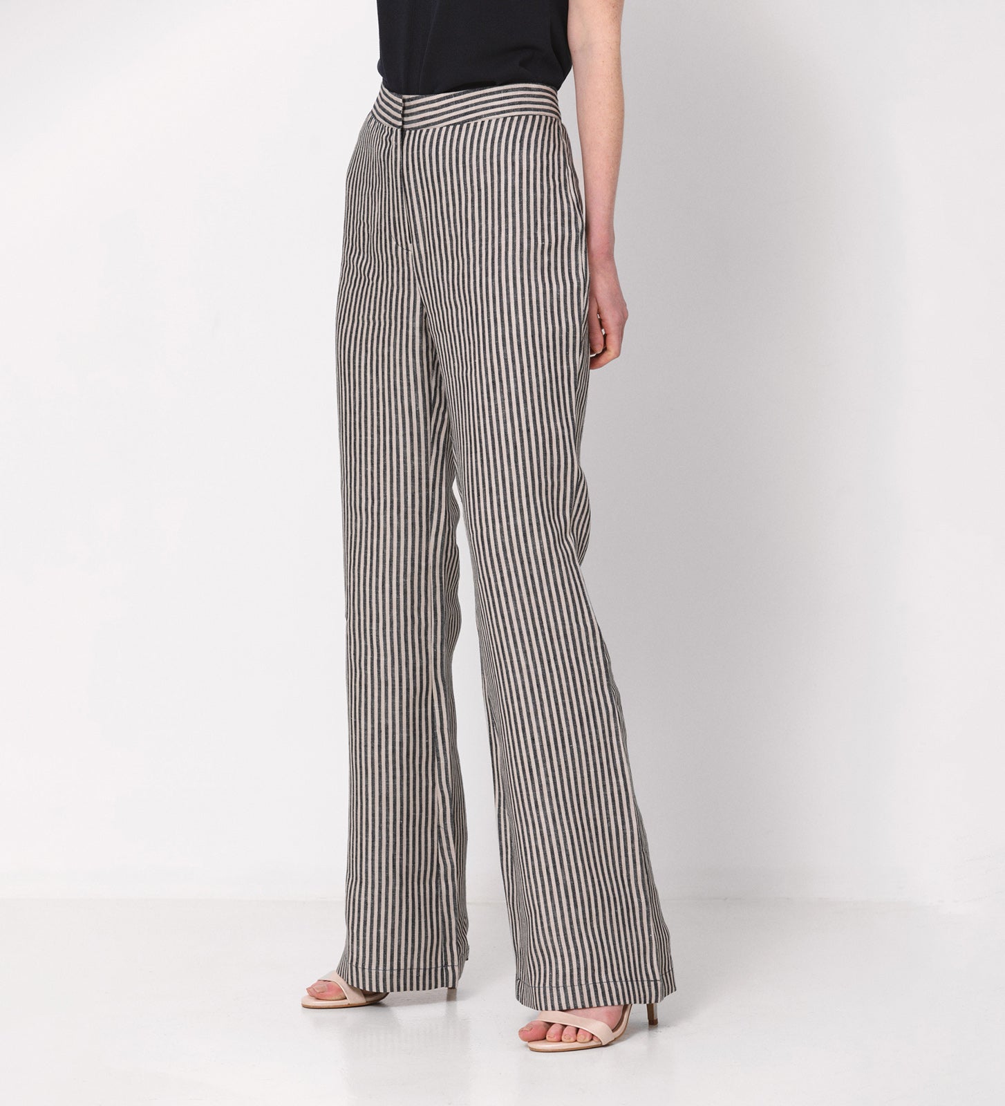 Pantalón lino rayas