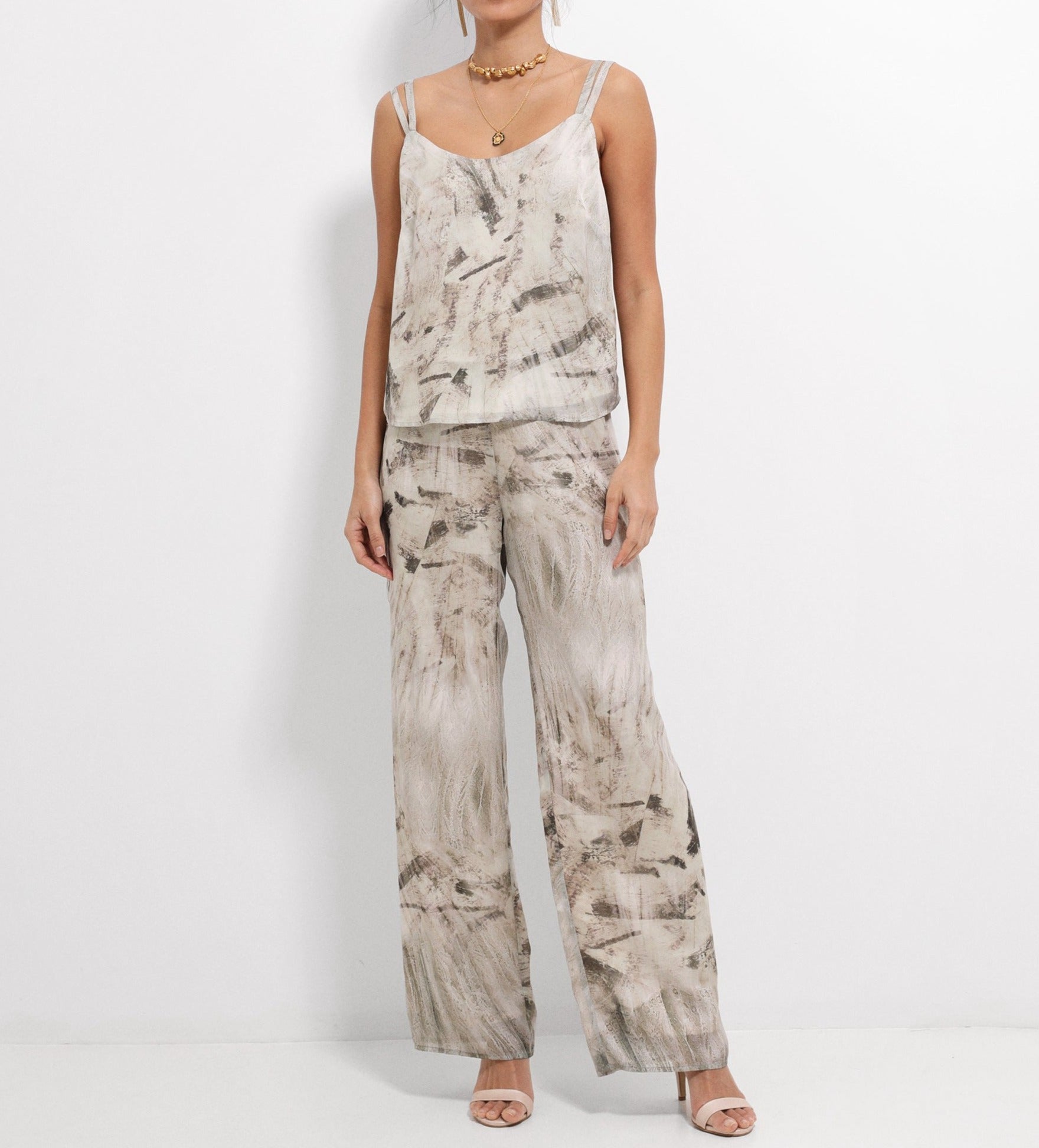 Pantalón ancho estampado