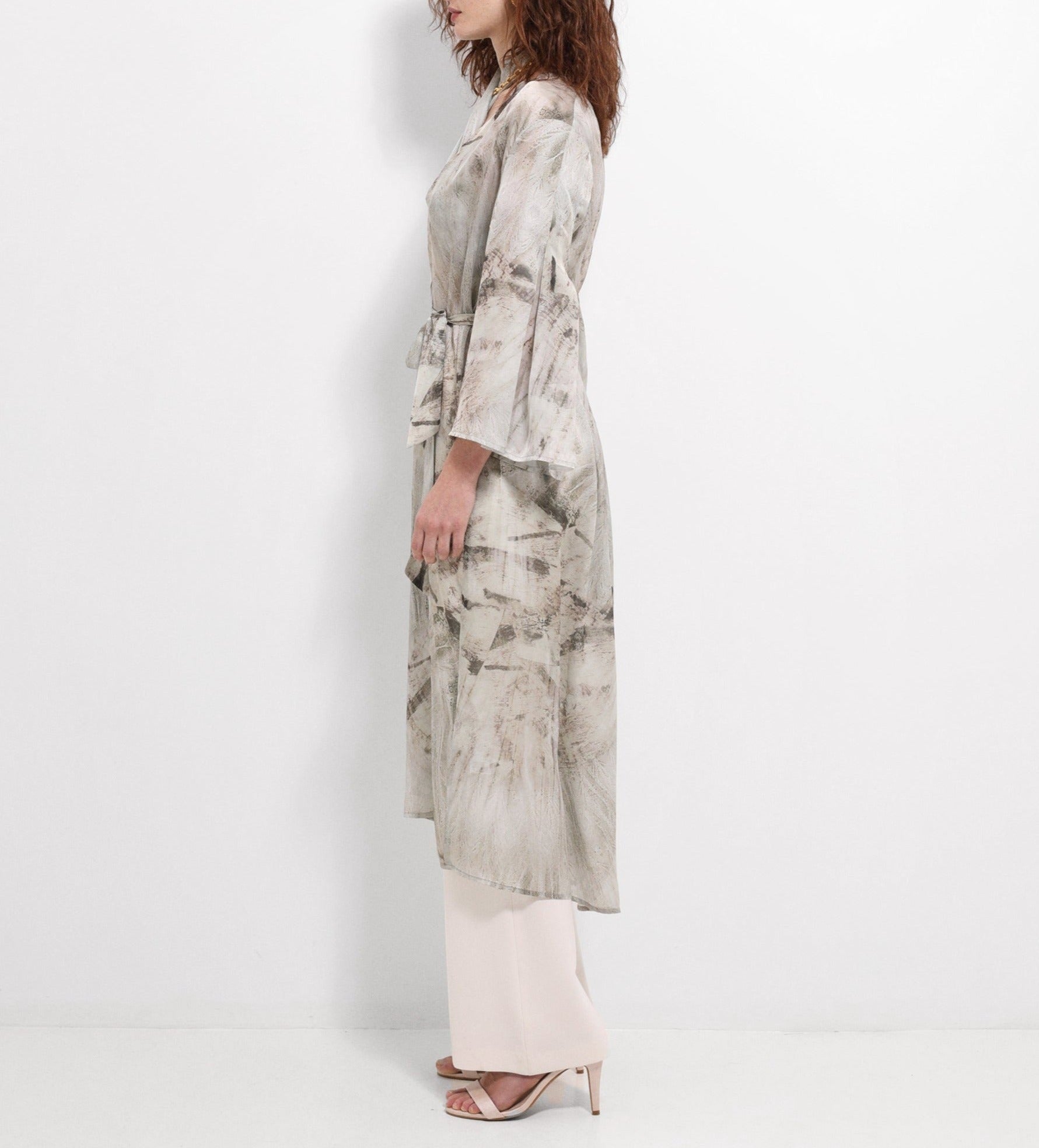 Printed satin frock coat