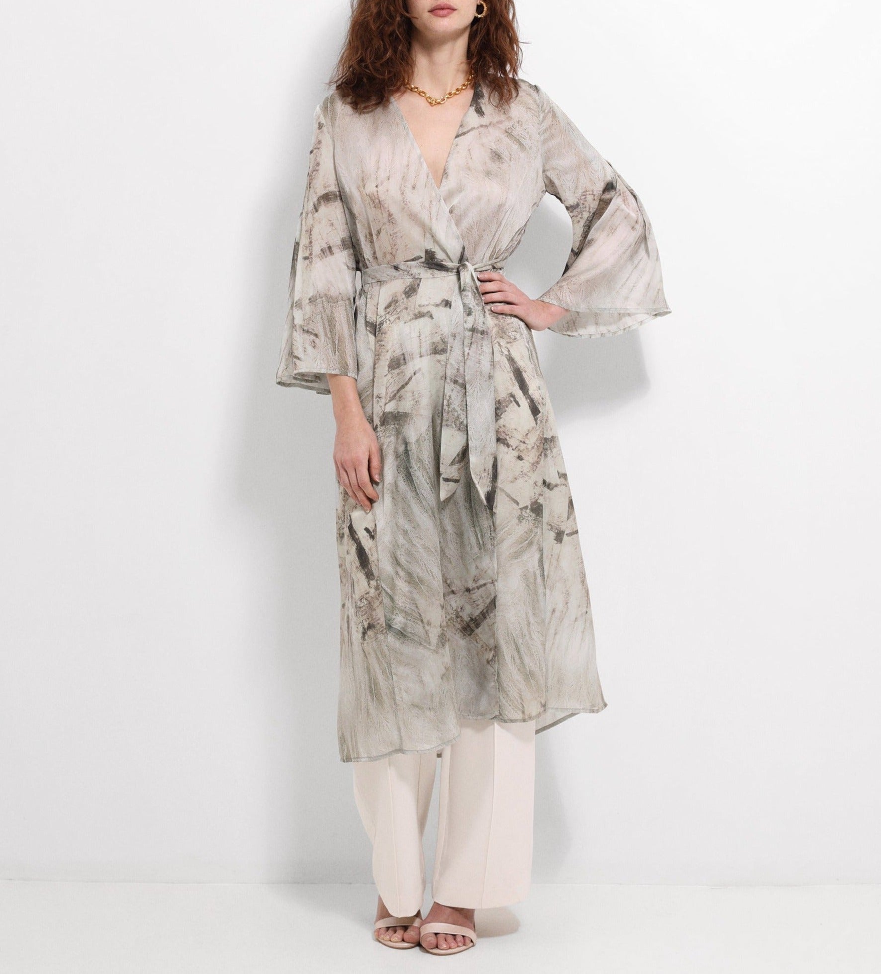 Printed satin frock coat