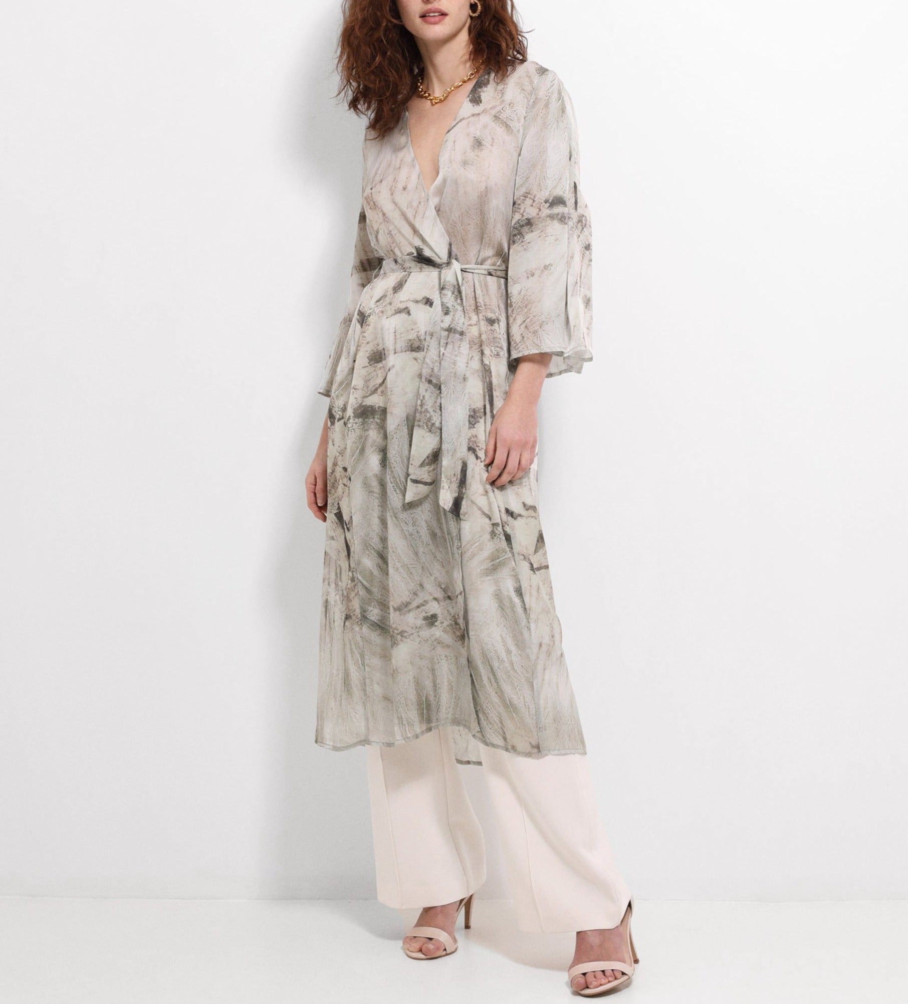 Printed satin frock coat
