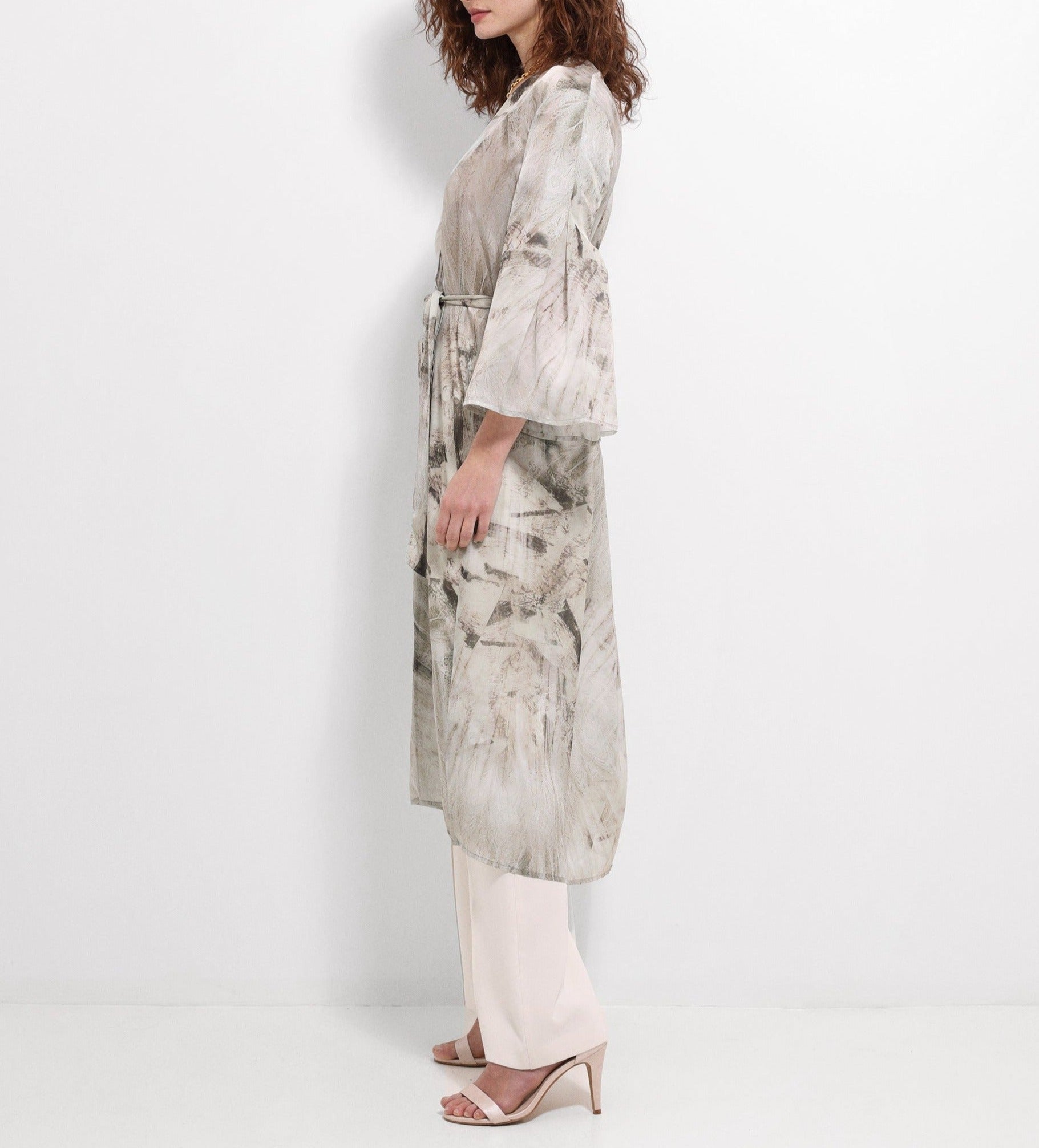 Printed satin frock coat