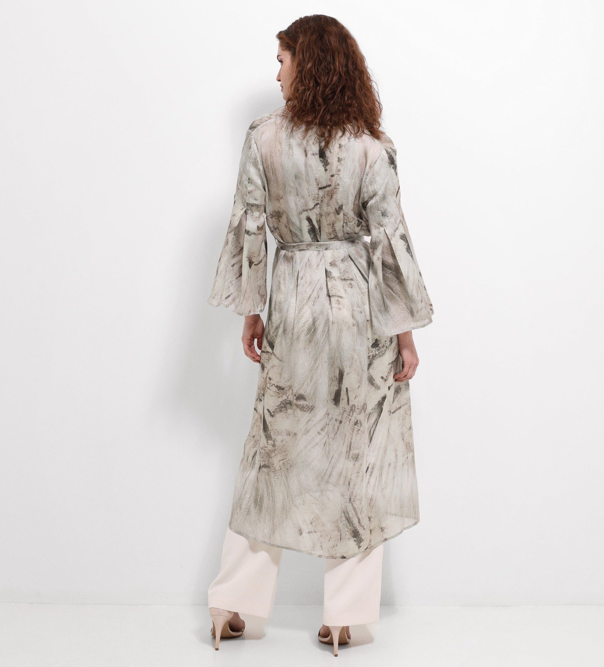 Printed satin frock coat