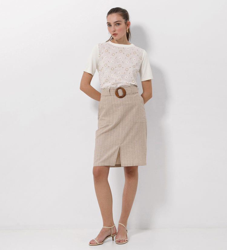 Falda tubo lino