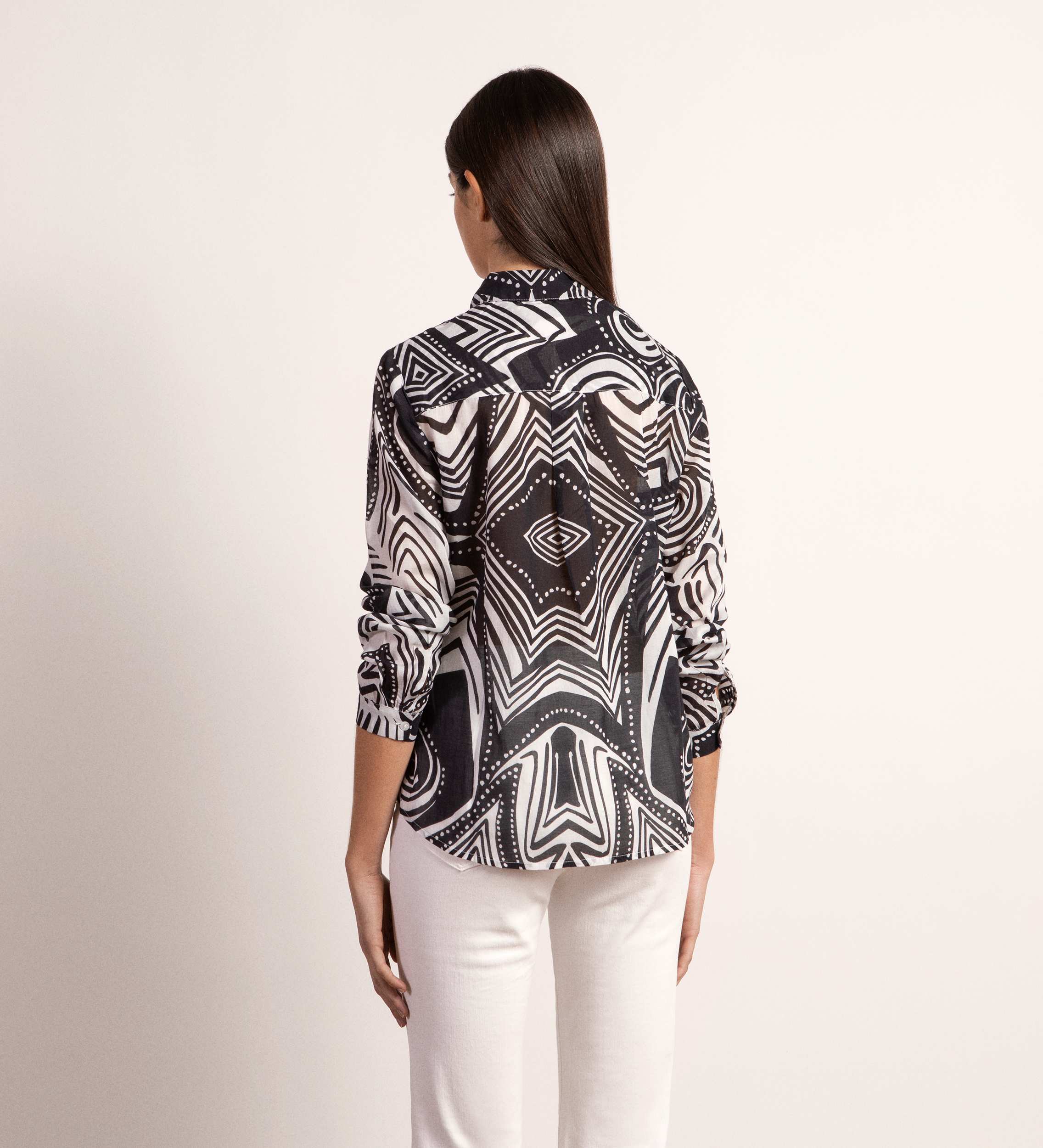 Camisa recta algodón