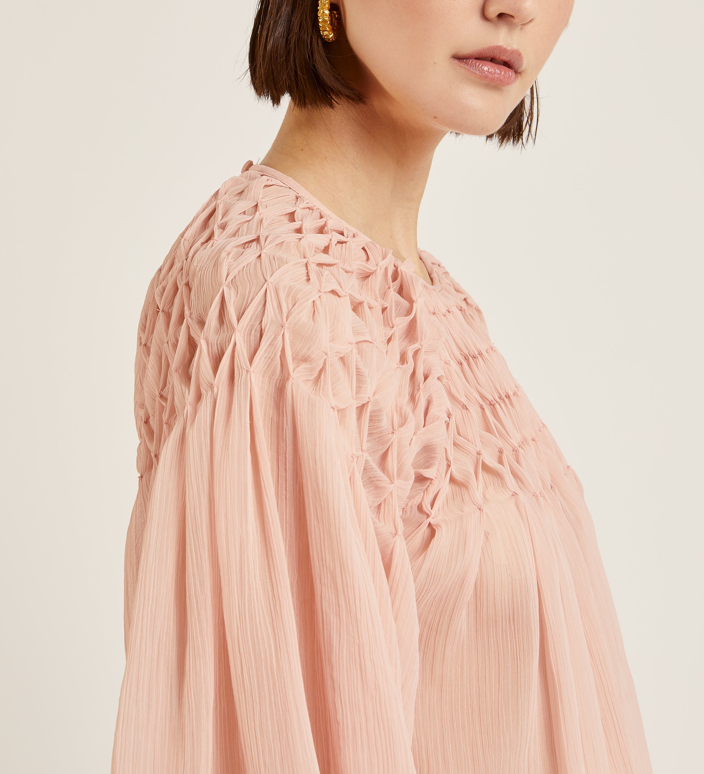 Smock knit blouse