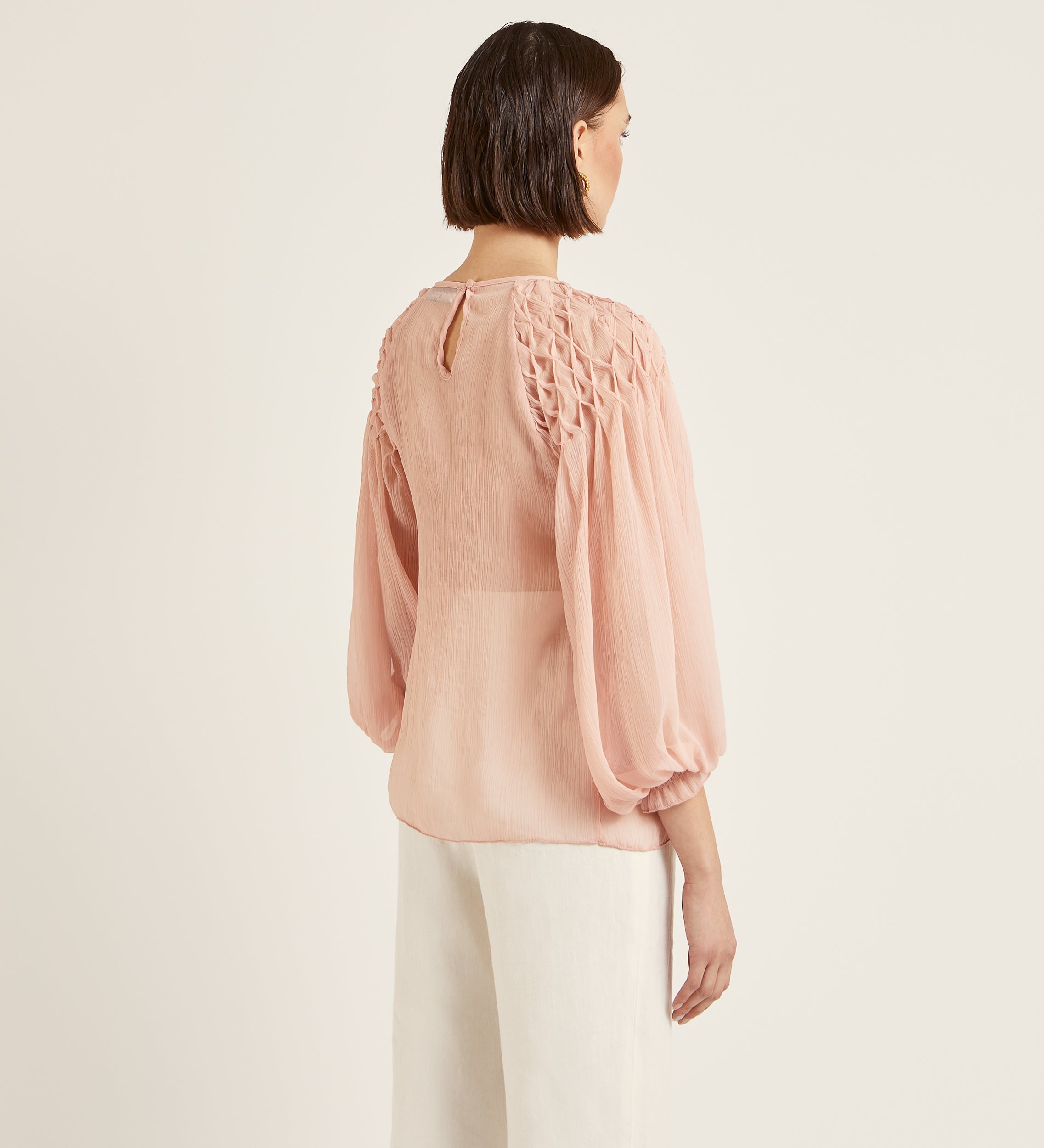 Smock knit blouse