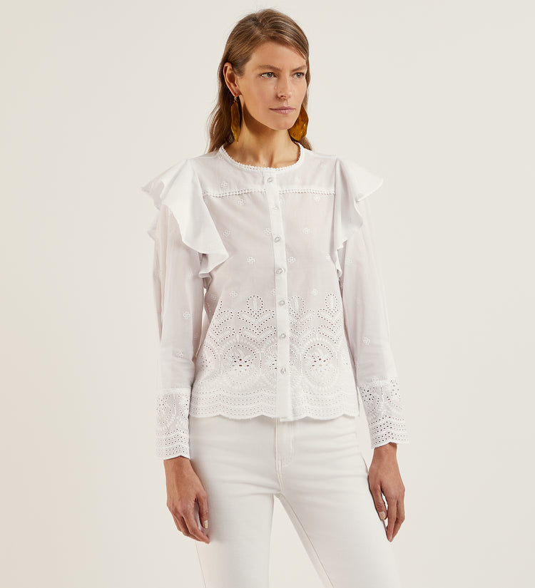 Blusa algodón bordado