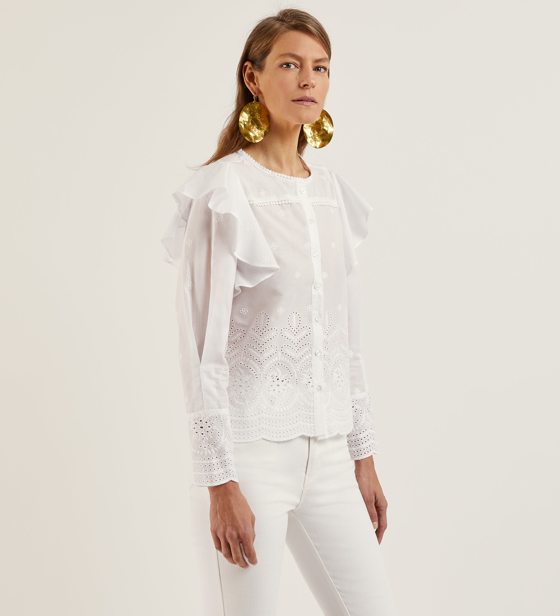 Embroidered cotton blouse