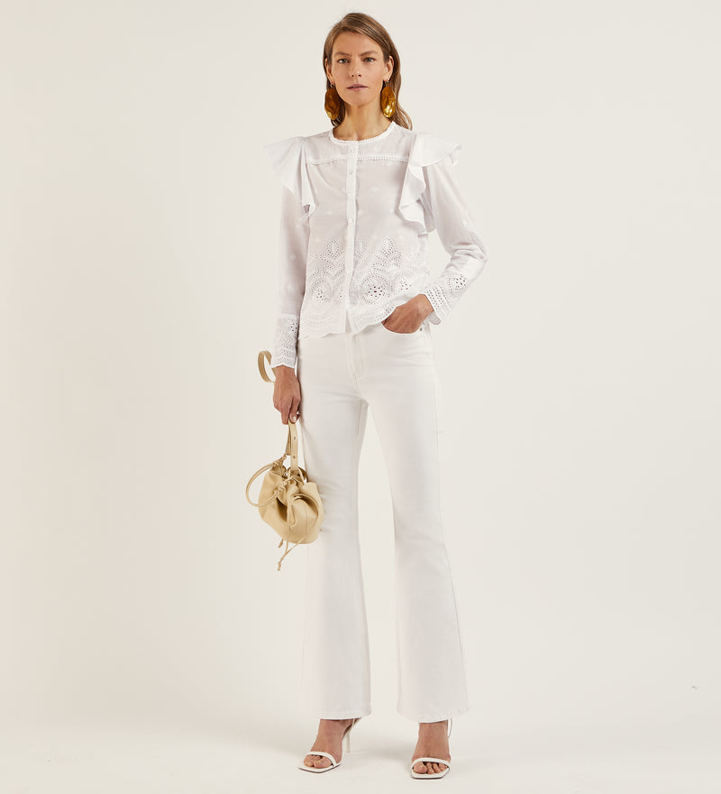 Embroidered cotton blouse