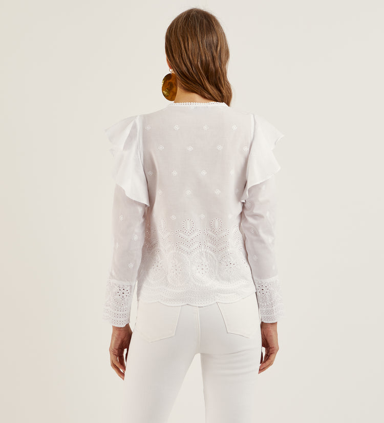 Blusa algodón bordado