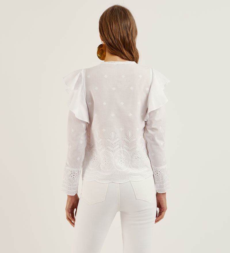 Embroidered cotton blouse