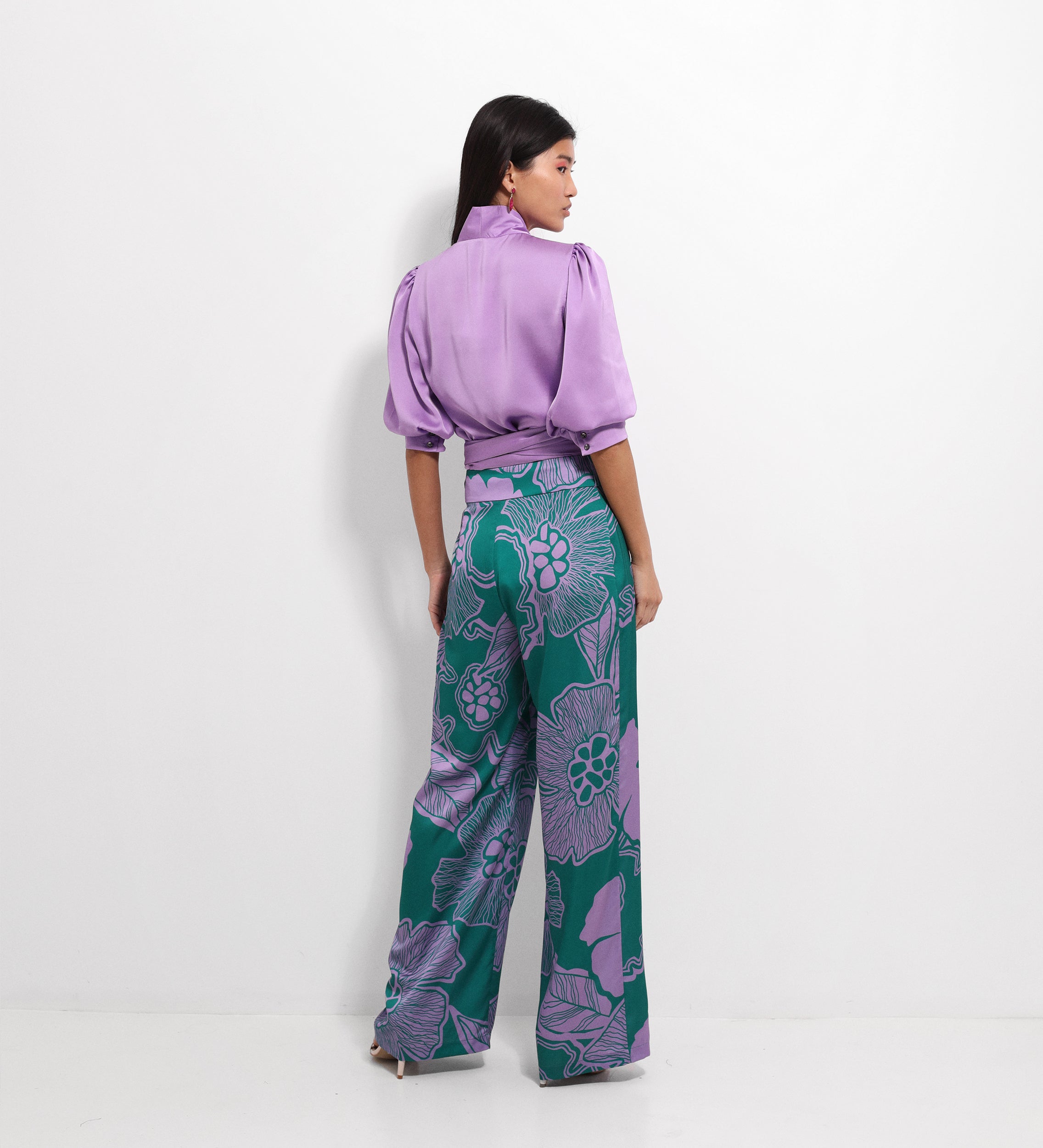 Pantalón satén ancho