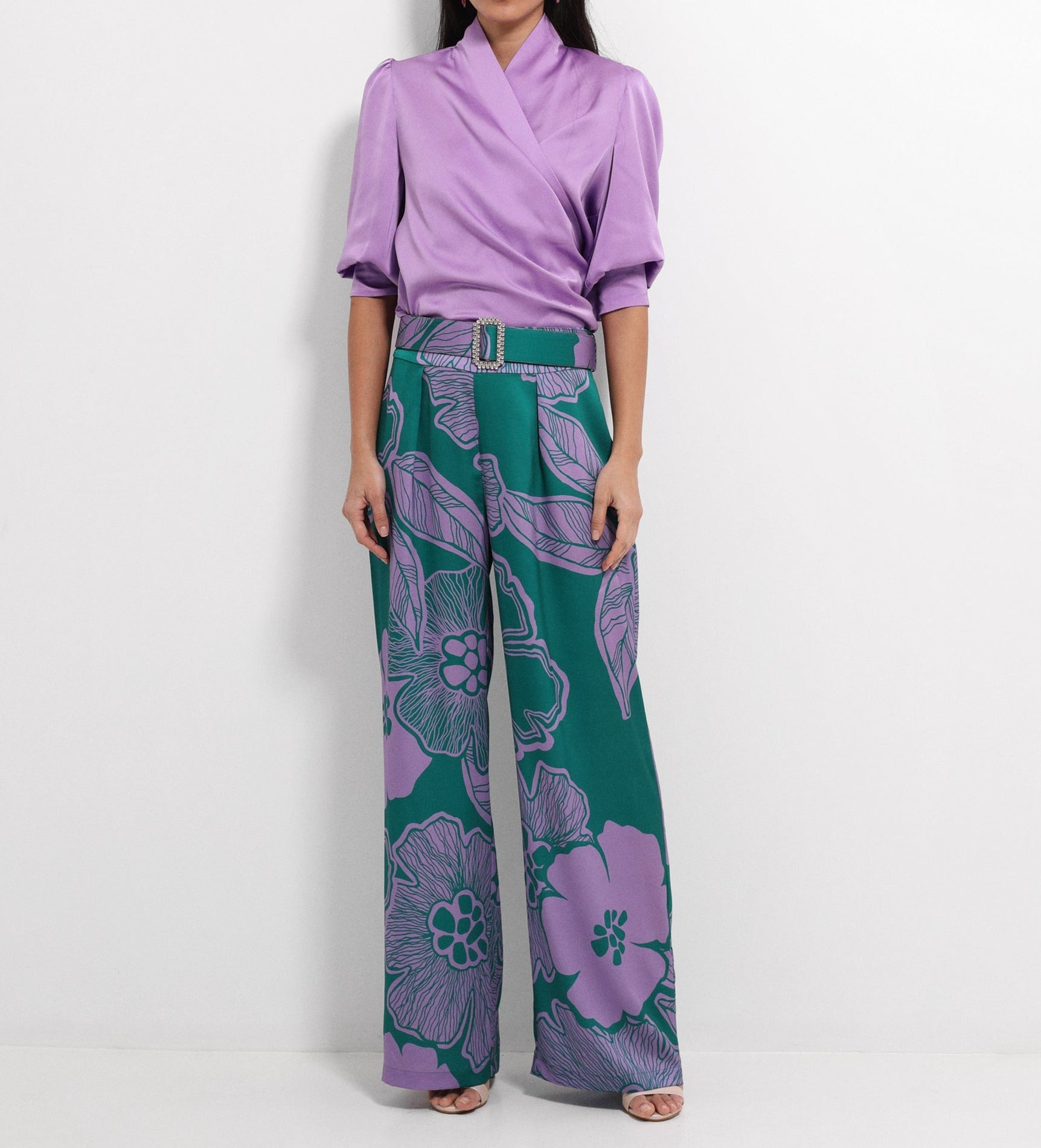 Pantalón satén ancho