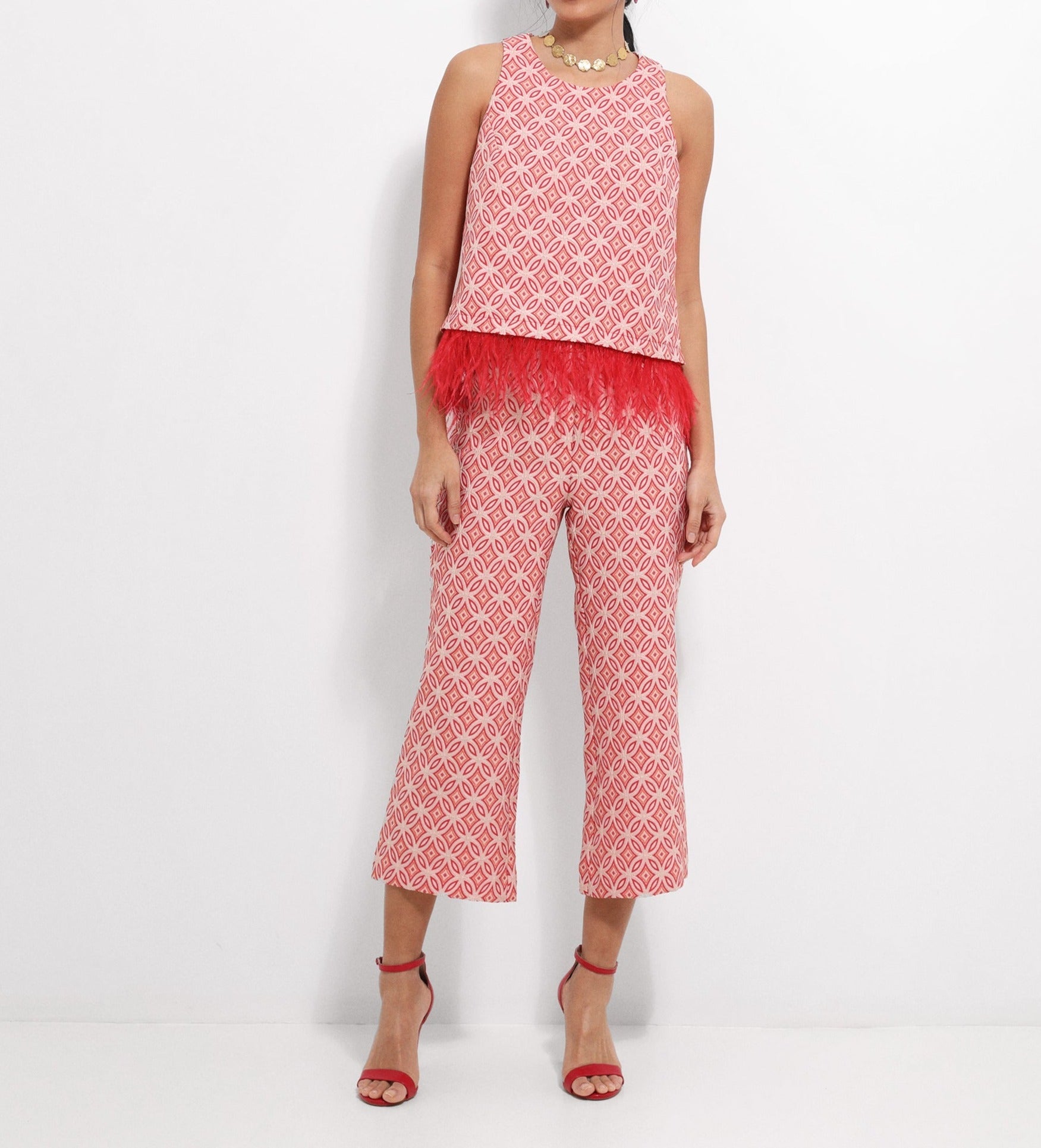 Pantalón cropped acampanado